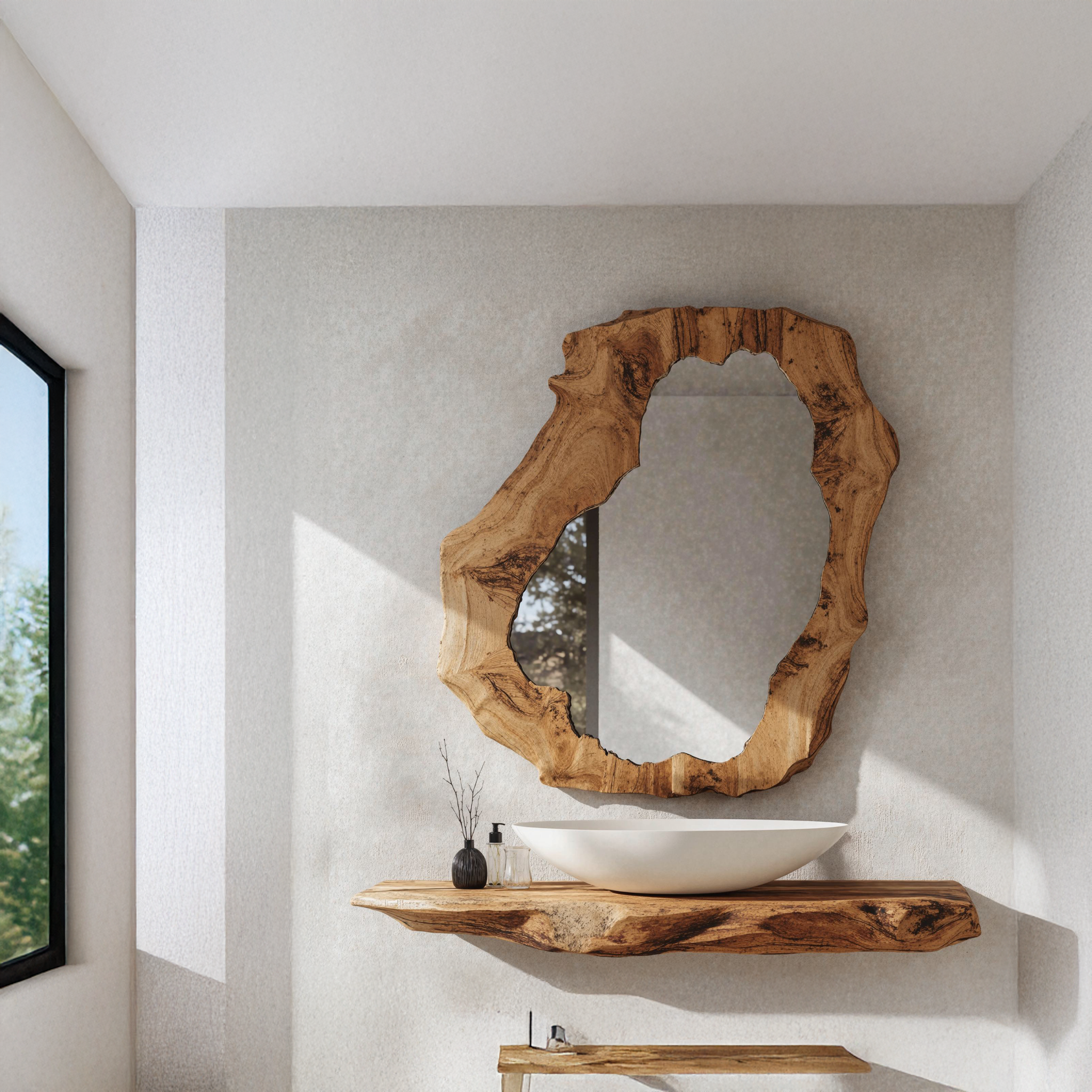 Natural Wood Bathroom Vanity Mirror SILDTMI002