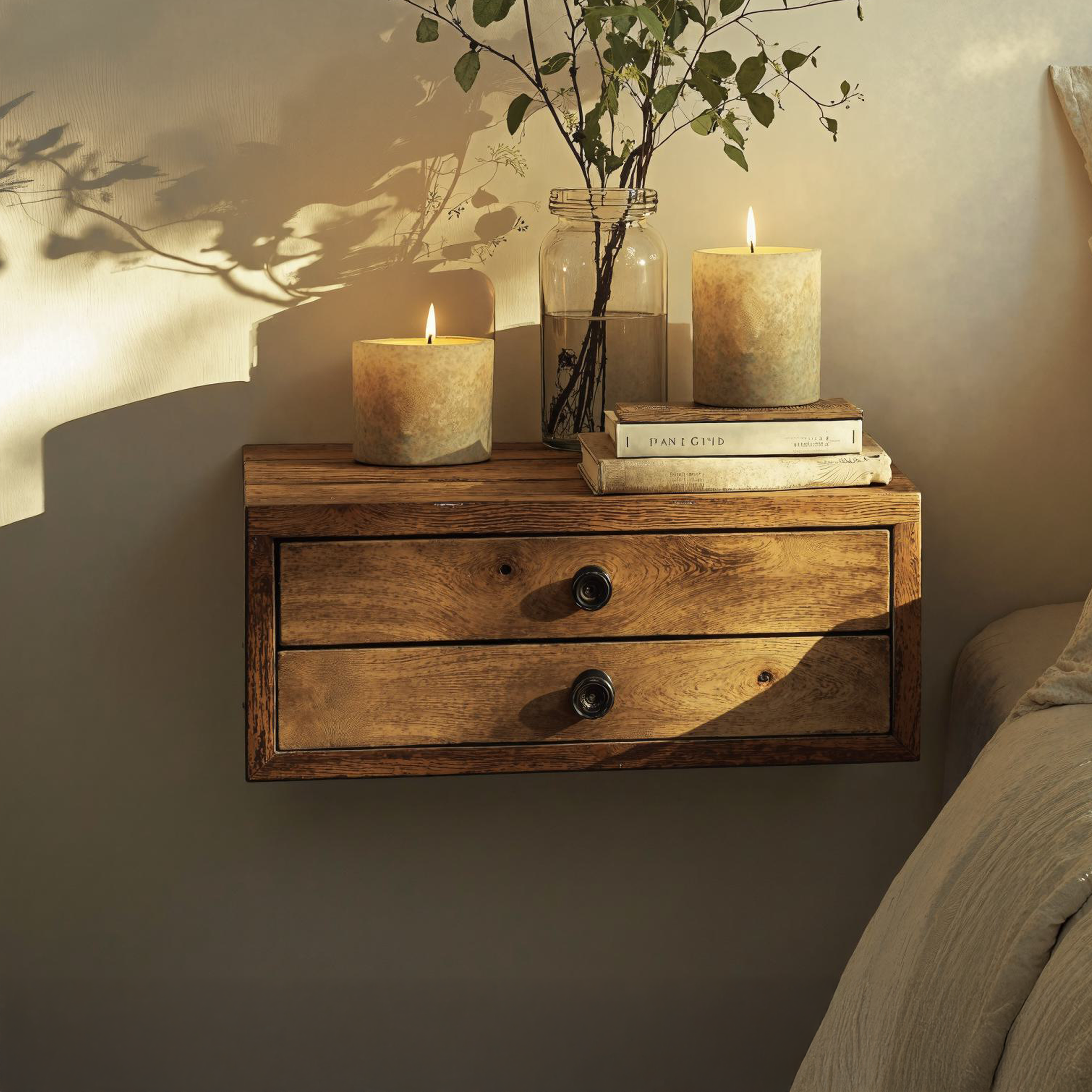 Wall-Mounted Floating Nightstand For Small Spaces SILDTNS013