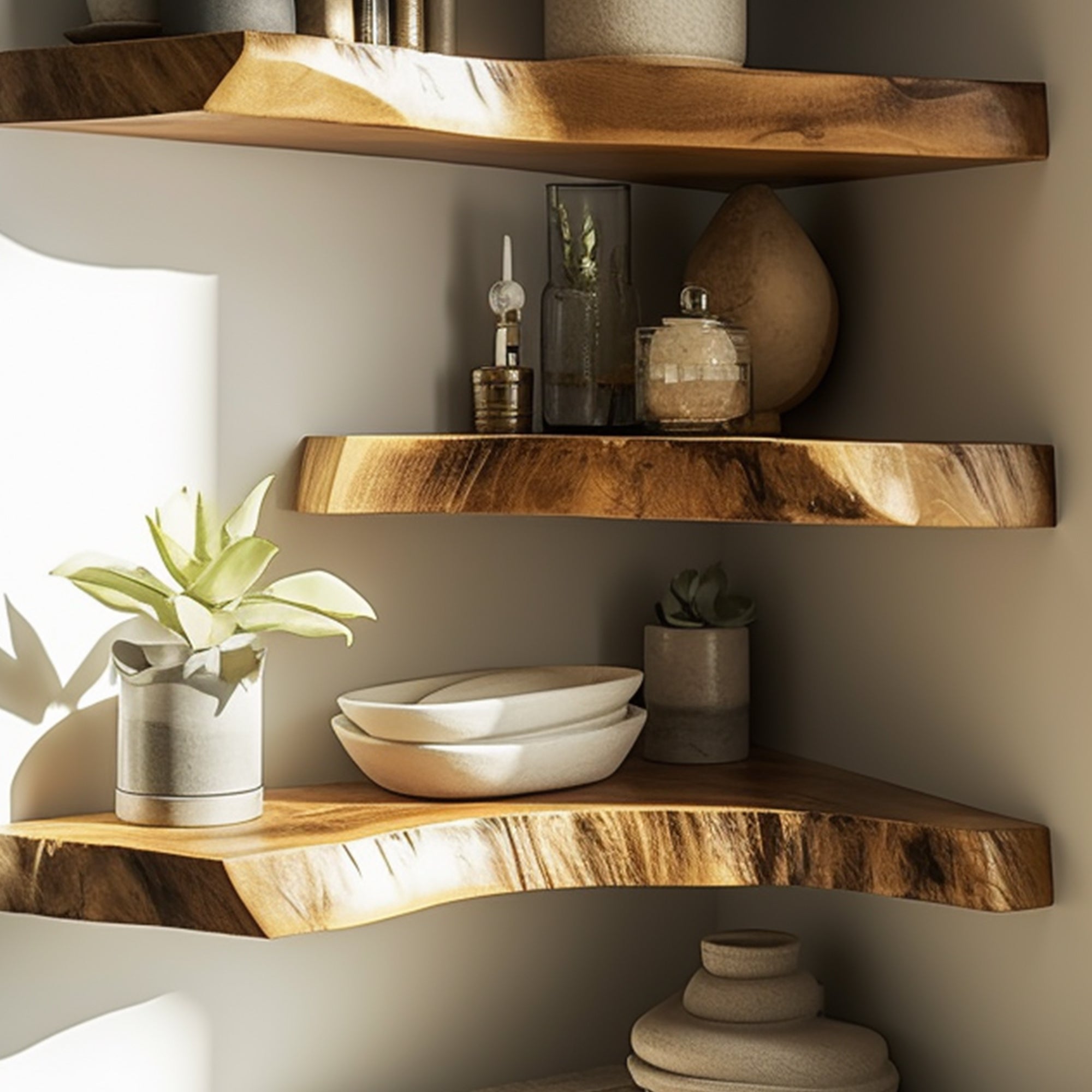 Floating Corner L Shelves Decor SILDTFL039