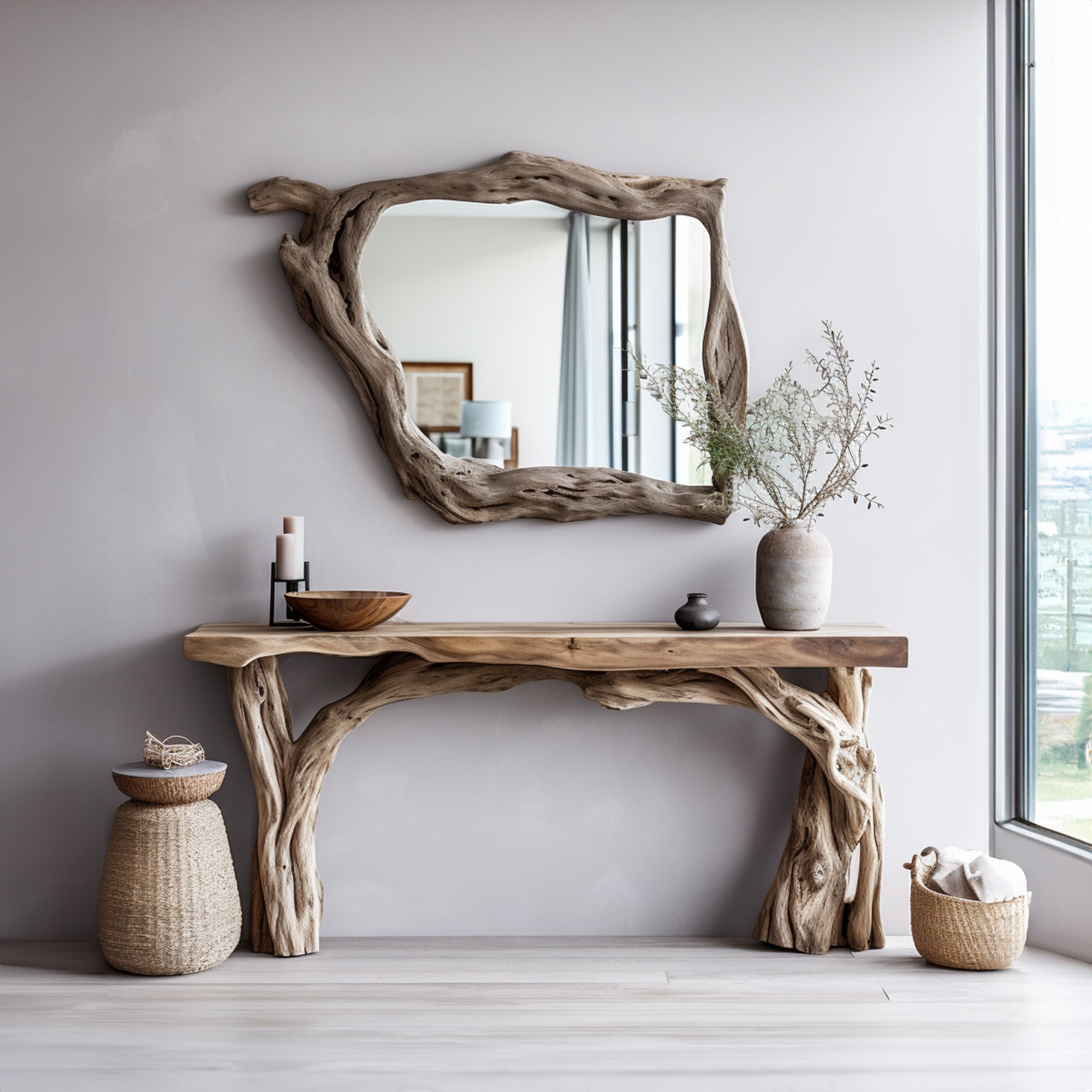 Floating Live Edge Console Table Handcraft CT11