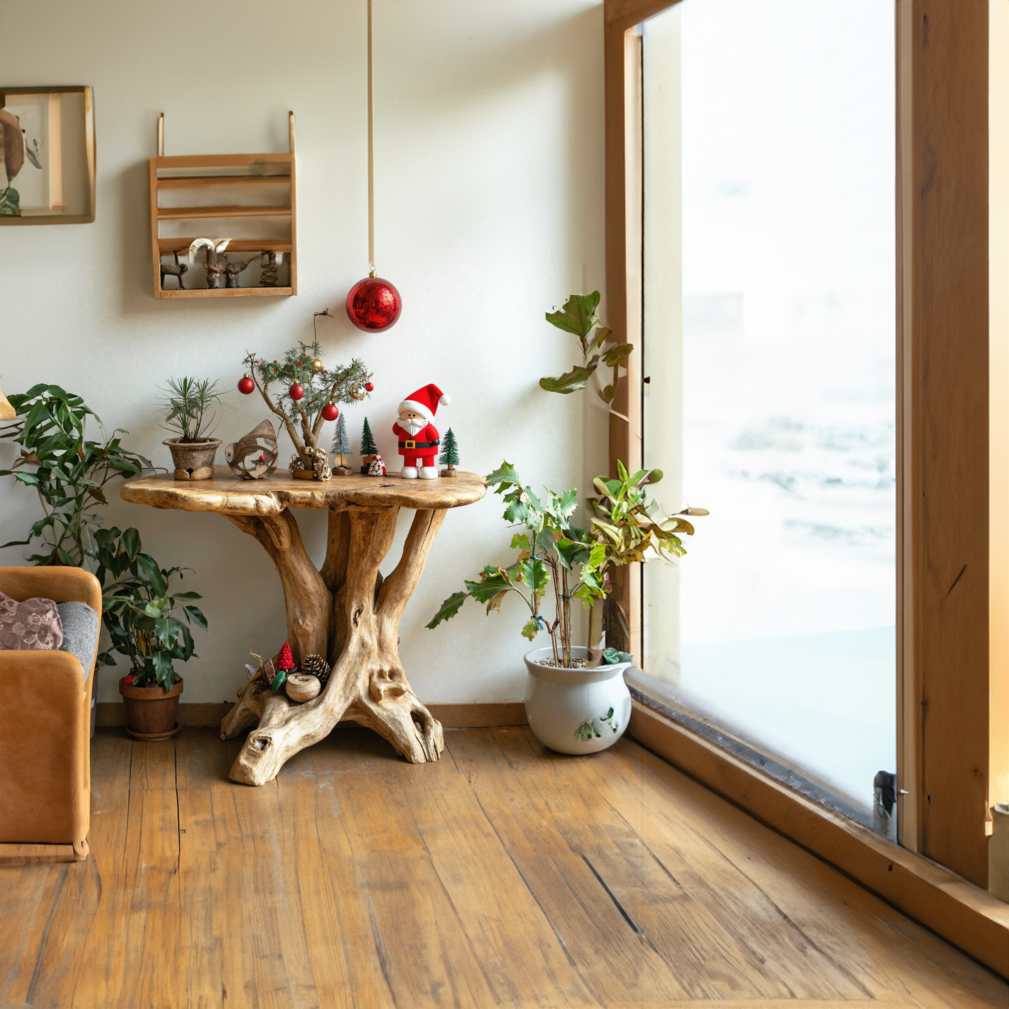 Farmhouse Wood End Table Rustic Table Xmas Decor SILDTENC013