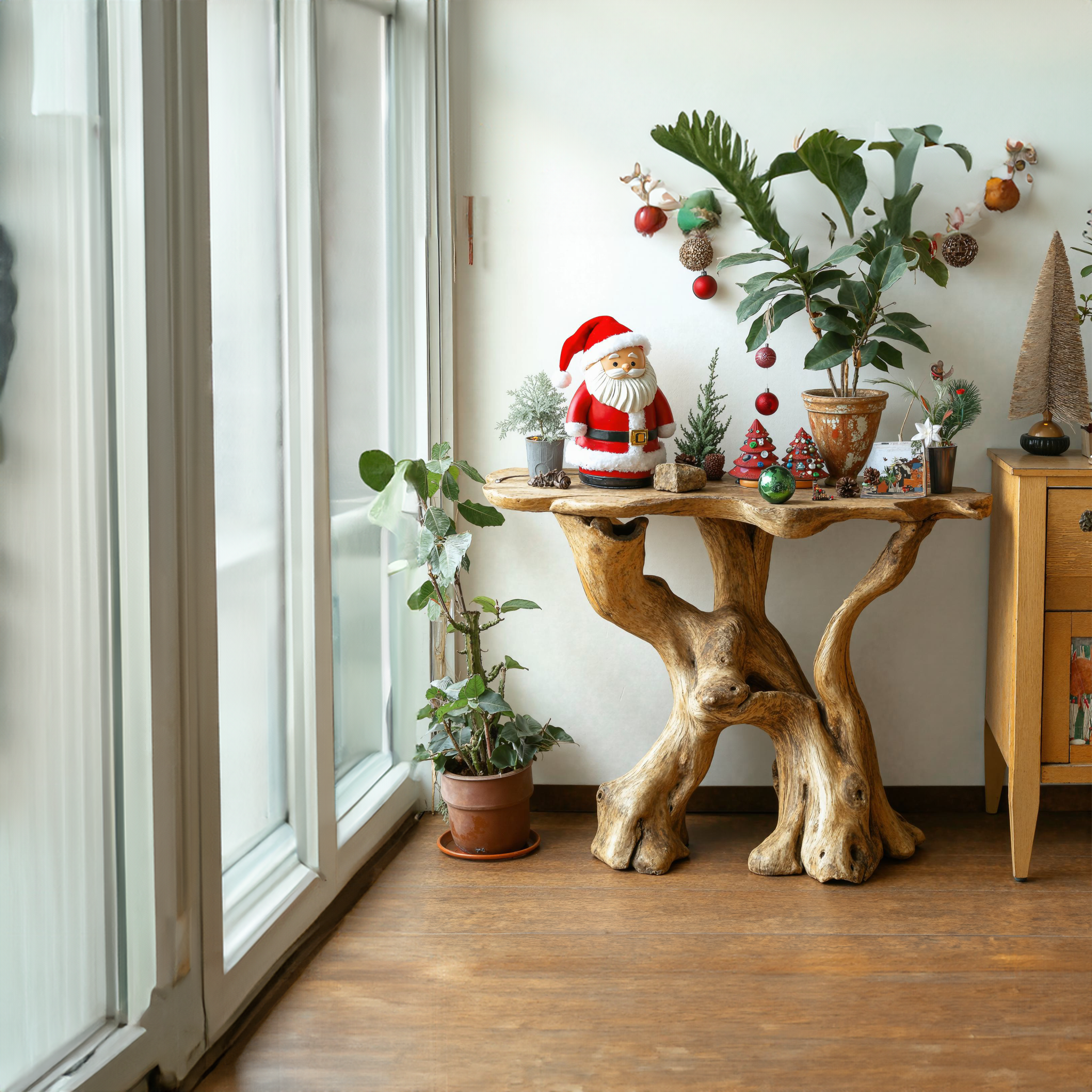 Live Edge Round End Table Solid Wood Christmas Table SILDTENC021