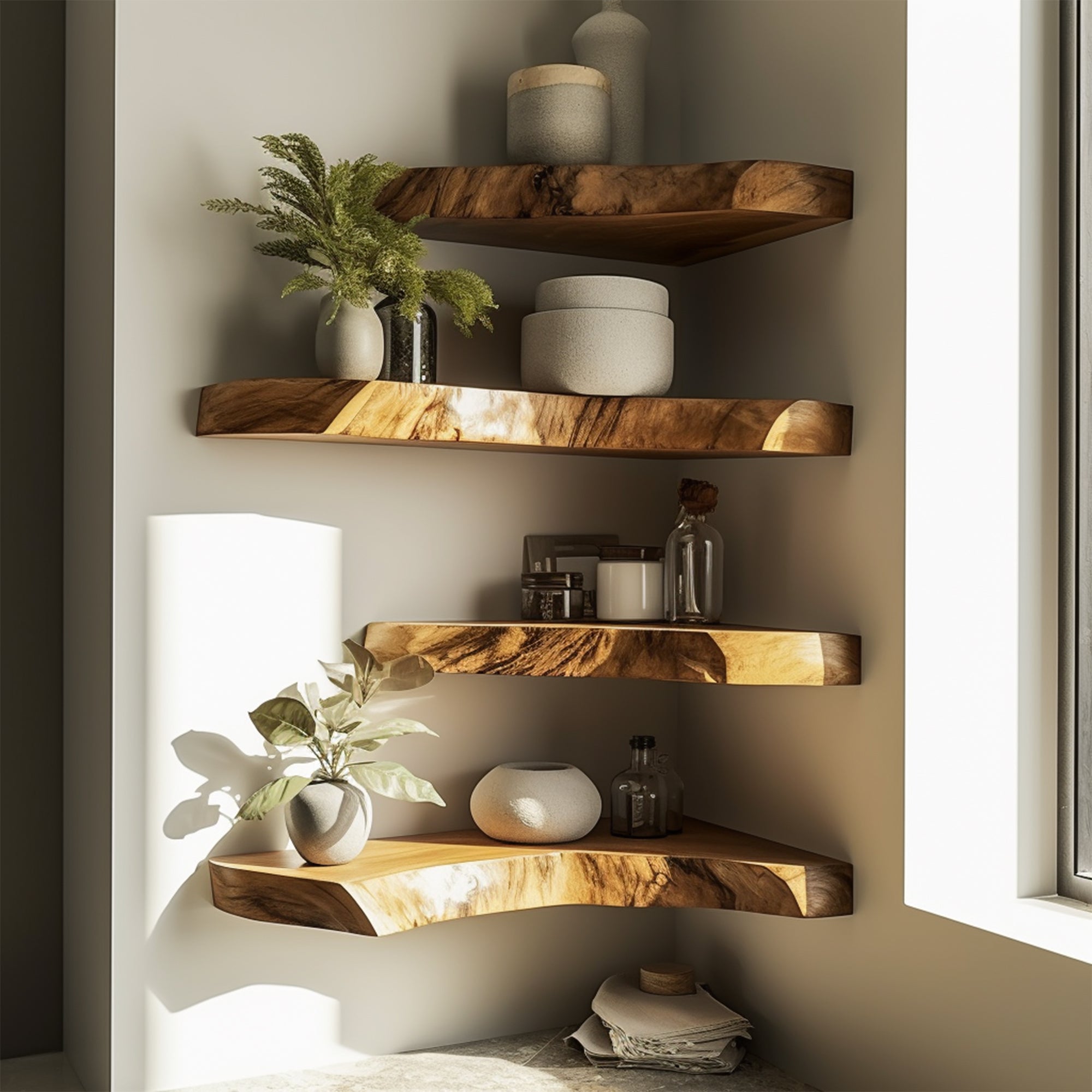 Floating Corner L Shelves Decor SILDTFL039