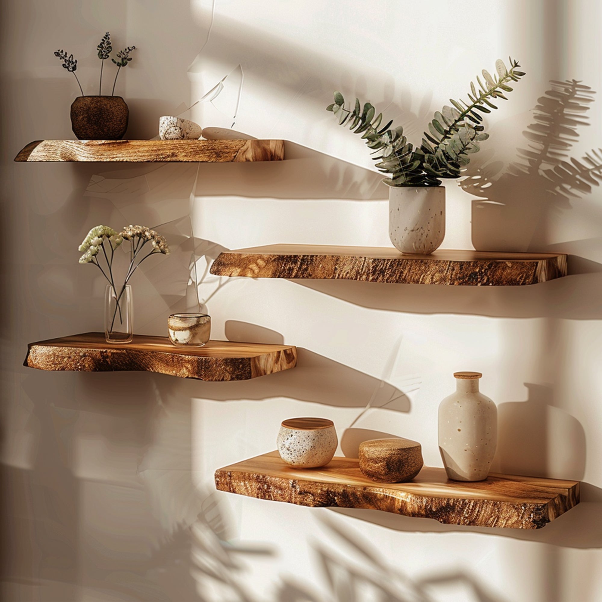 Wooden Floating Shelf Live Edge Shelves Living Decor SILDTFL090