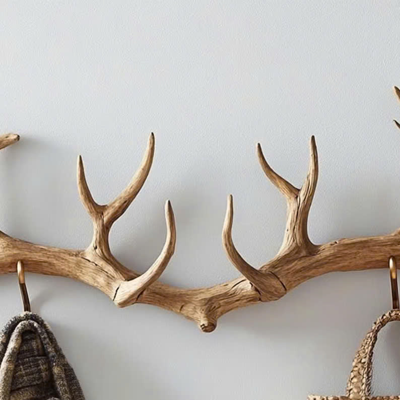 Antler Coat Rack Rustic Wood Wall Hanger Custom Gift SINLTCR006