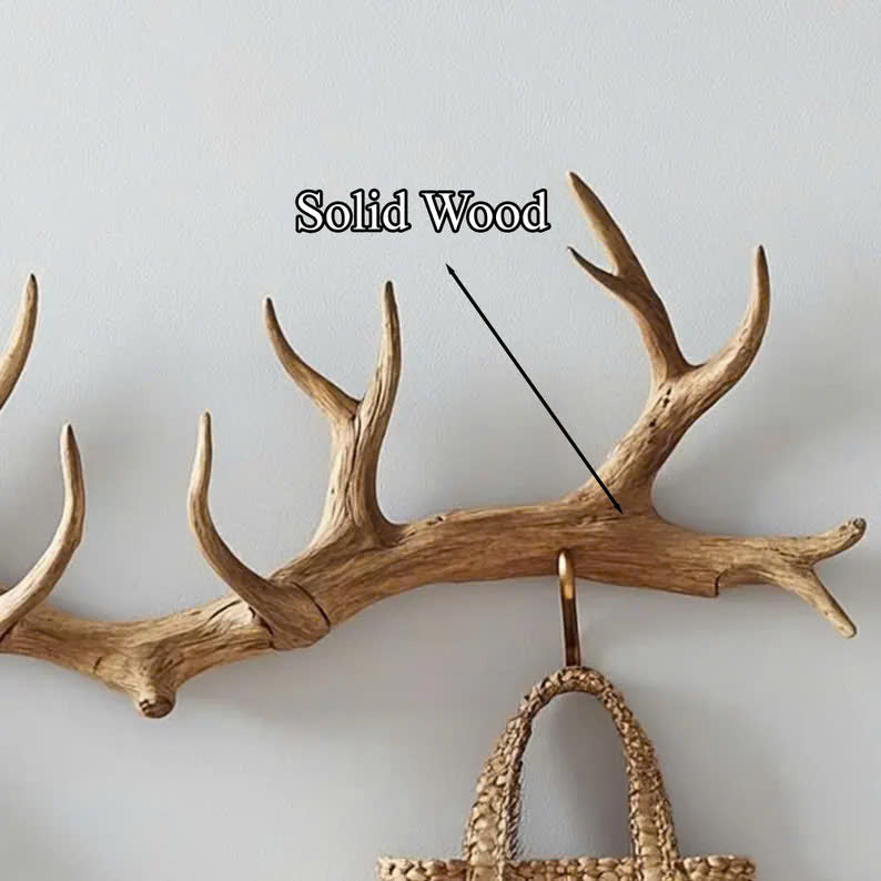 Antler Coat Rack Rustic Wood Wall Hanger Custom Gift SINLTCR006