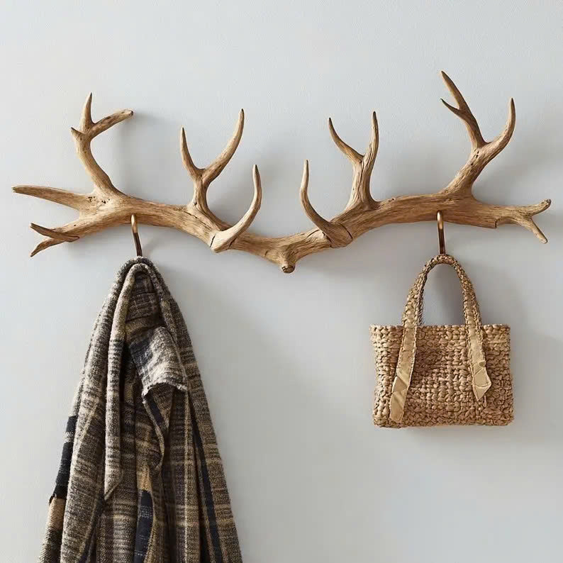 Antler Coat Rack Rustic Wood Wall Hanger Custom Gift SINLTCR006