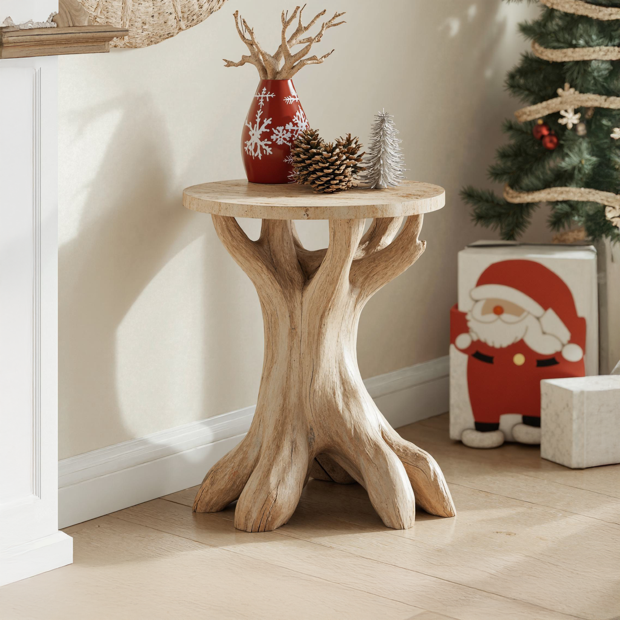 Farmhouse Live Edge End Table Christmas Decor SILDTENC028