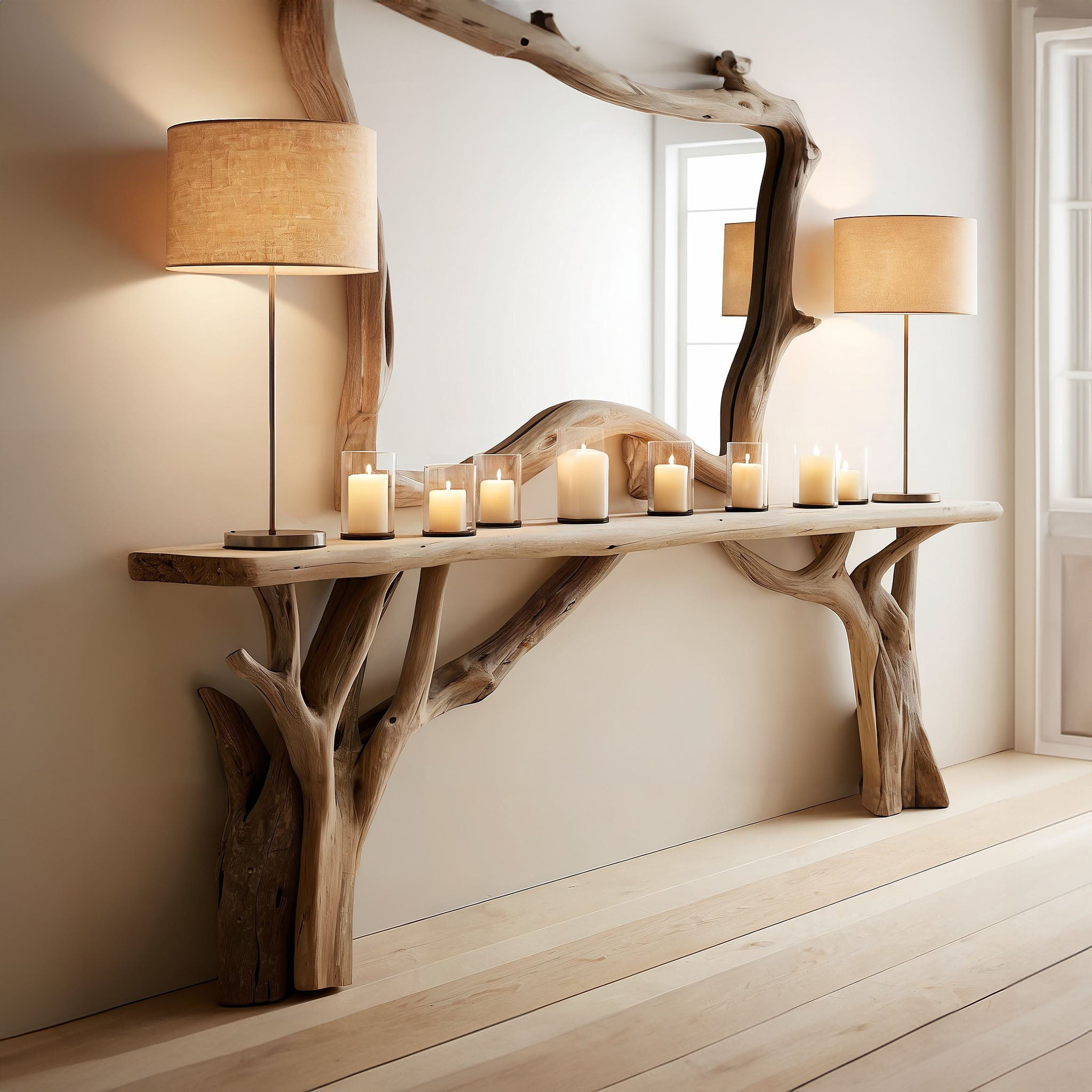 Decorative Wooden Floating Edge Entryway Table SILDTCS087