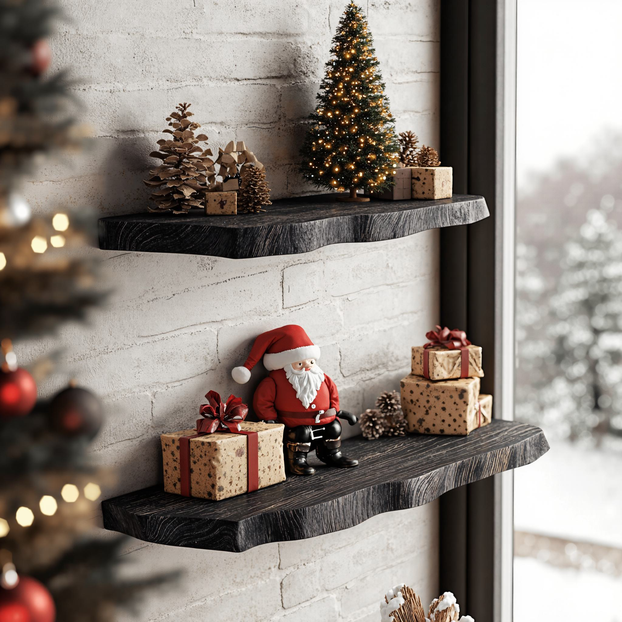 Floating Shelf Wooden Shelves Xmas Decor SILDTFL071