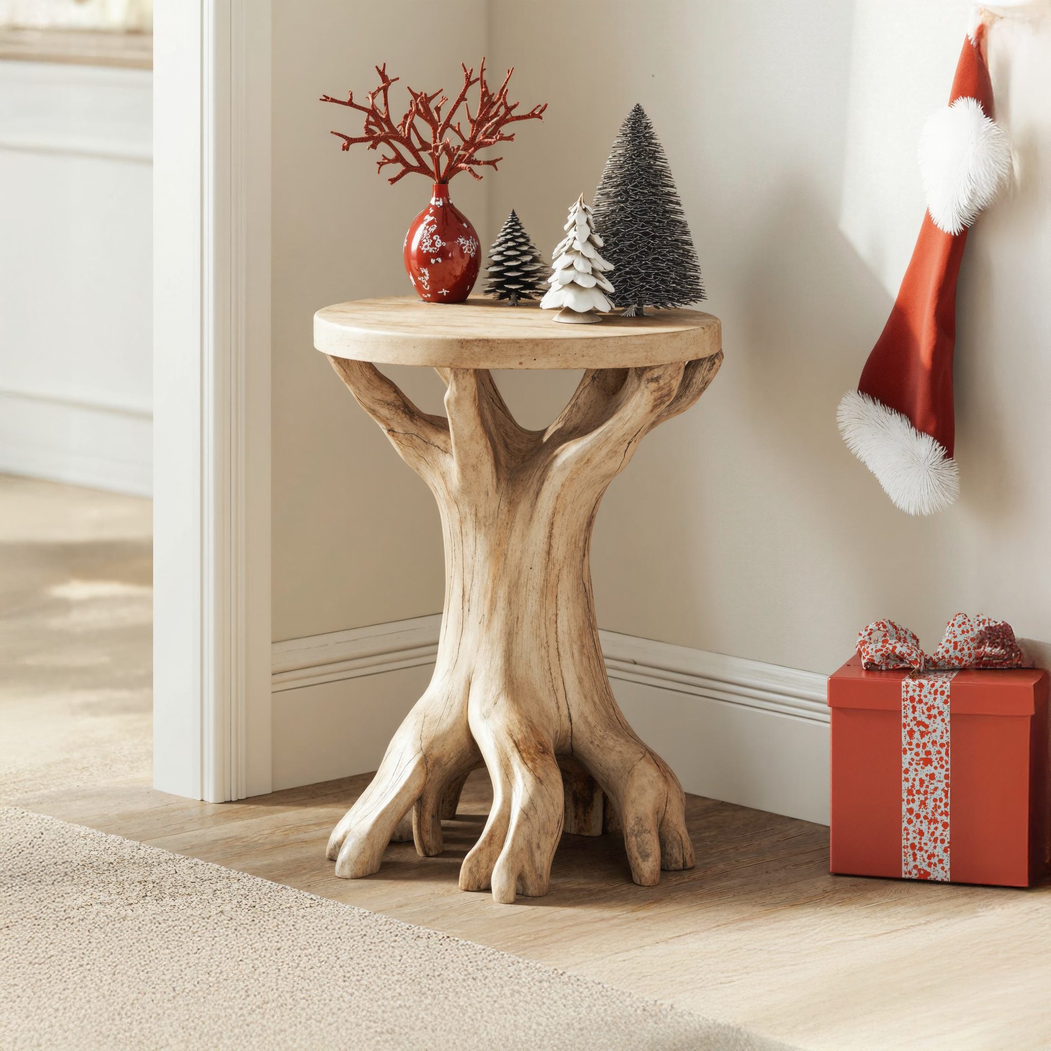 Live Edge Christmas End Table Farmhouse End Table Decor SILDTENC026