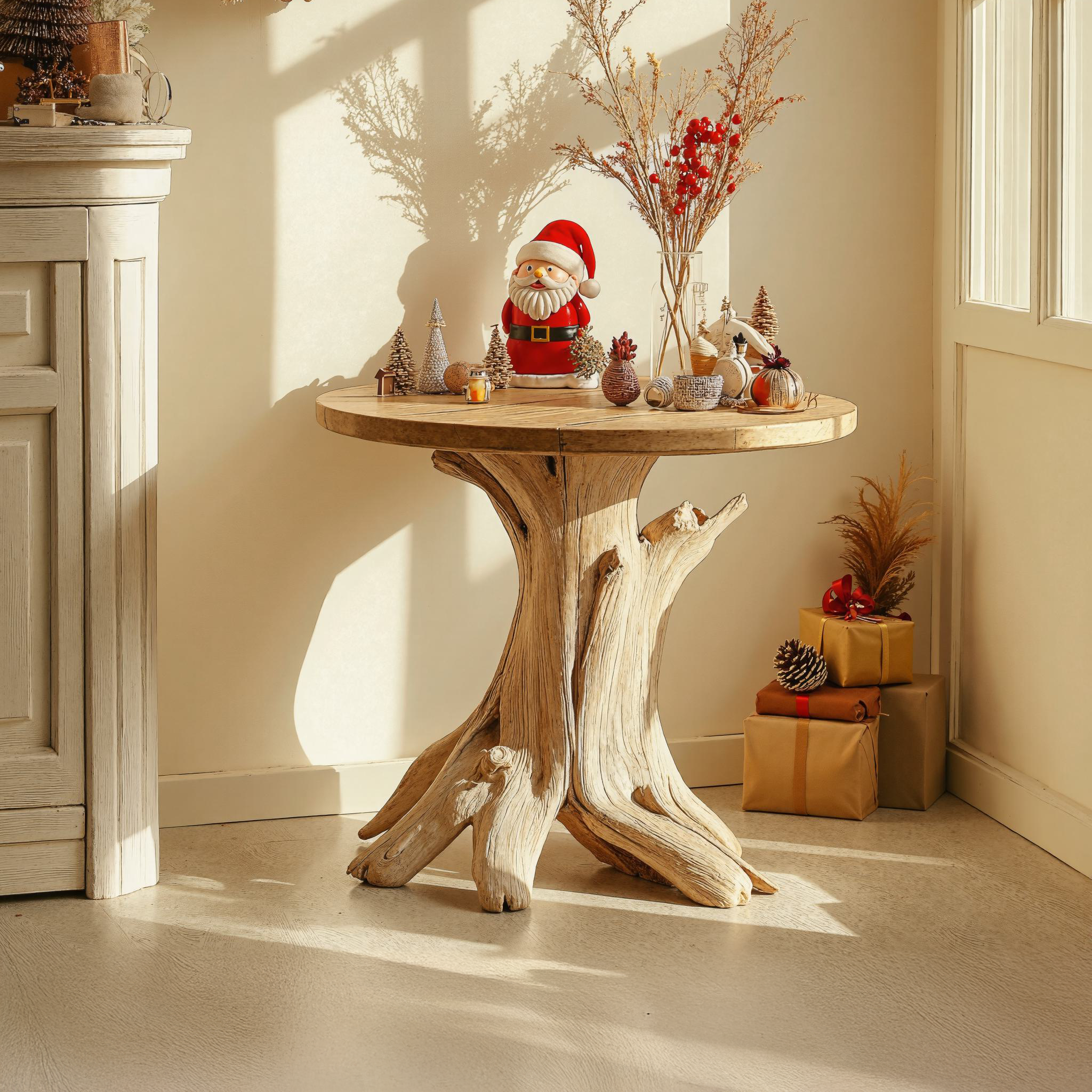 Living Edge End Table Farmhouse Christmas End Table  SILDTENC038