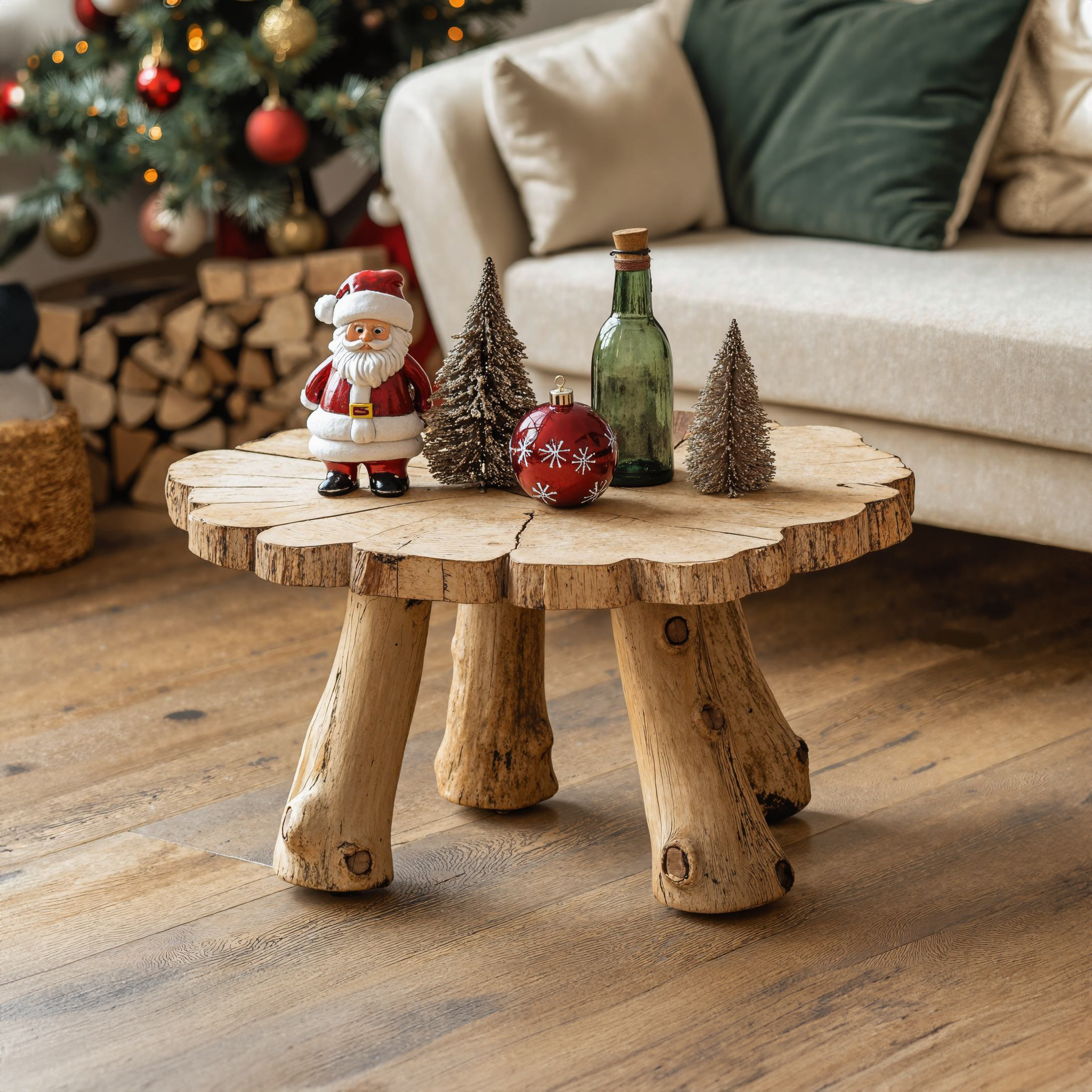 Handmade Wood Coffee Table Xmas Decor SILDTCFC023