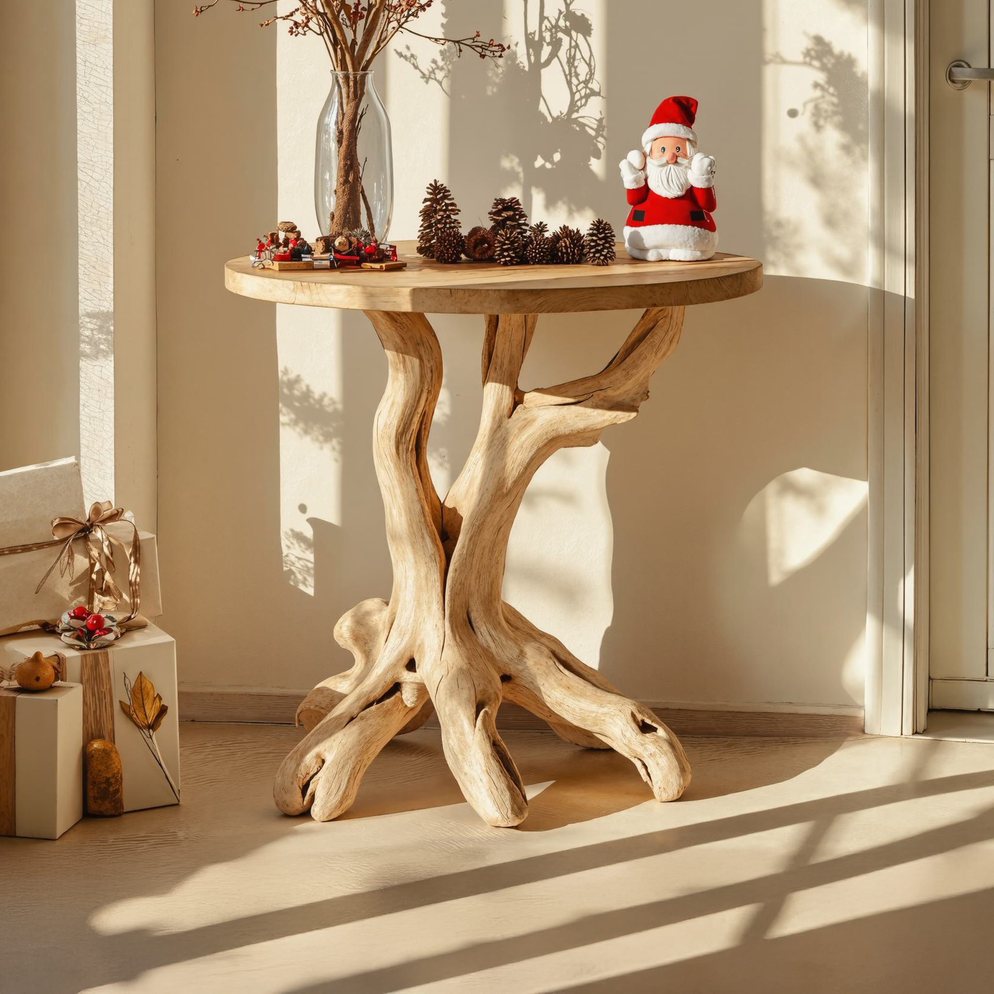 Living Edge Christmas End Table Farmhouse End Table  SILDTENC037