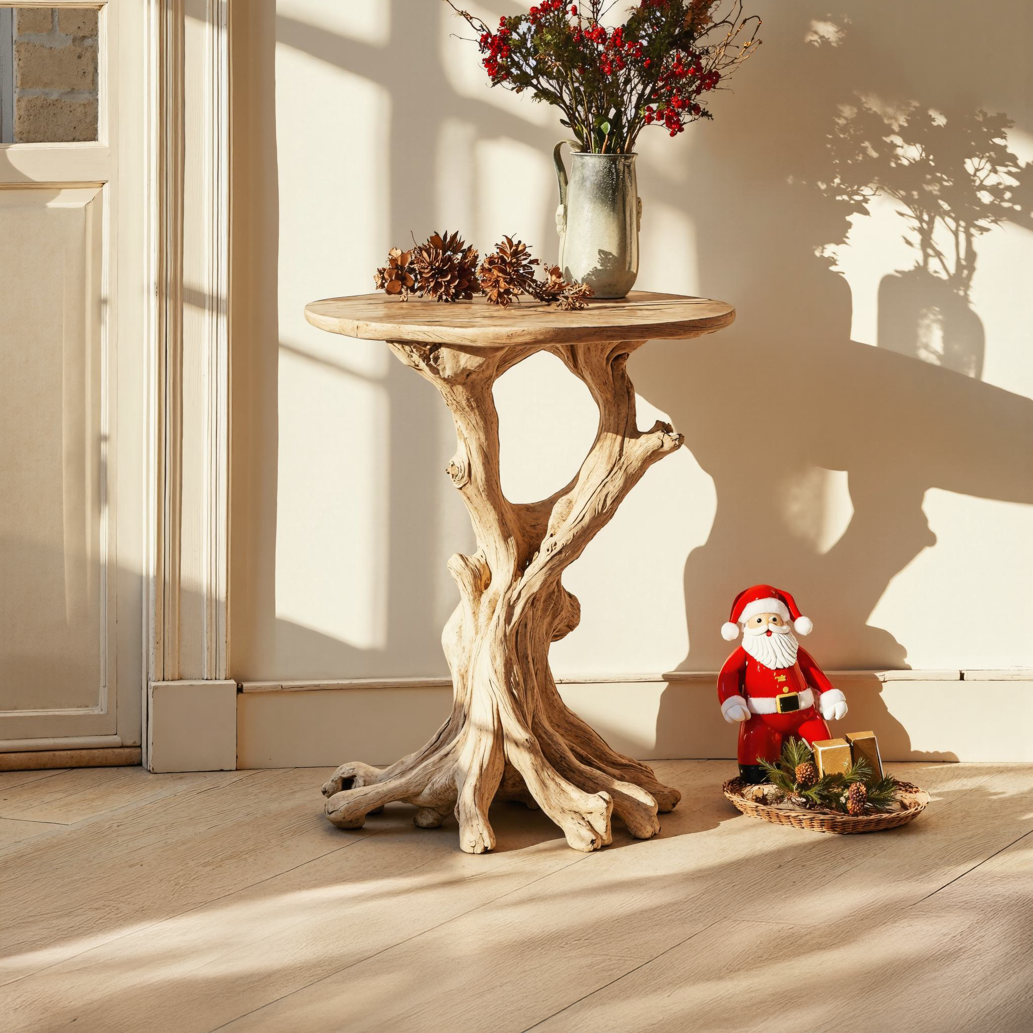 Handcrafted Wood End Table Christmas Decor SILDTENC039