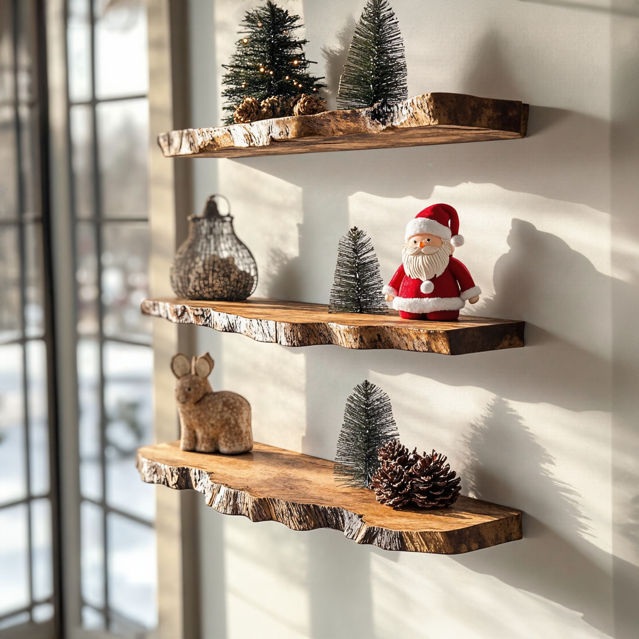 Live Edge Shelves Floating Shelves Christmas Decor SILDTFL077