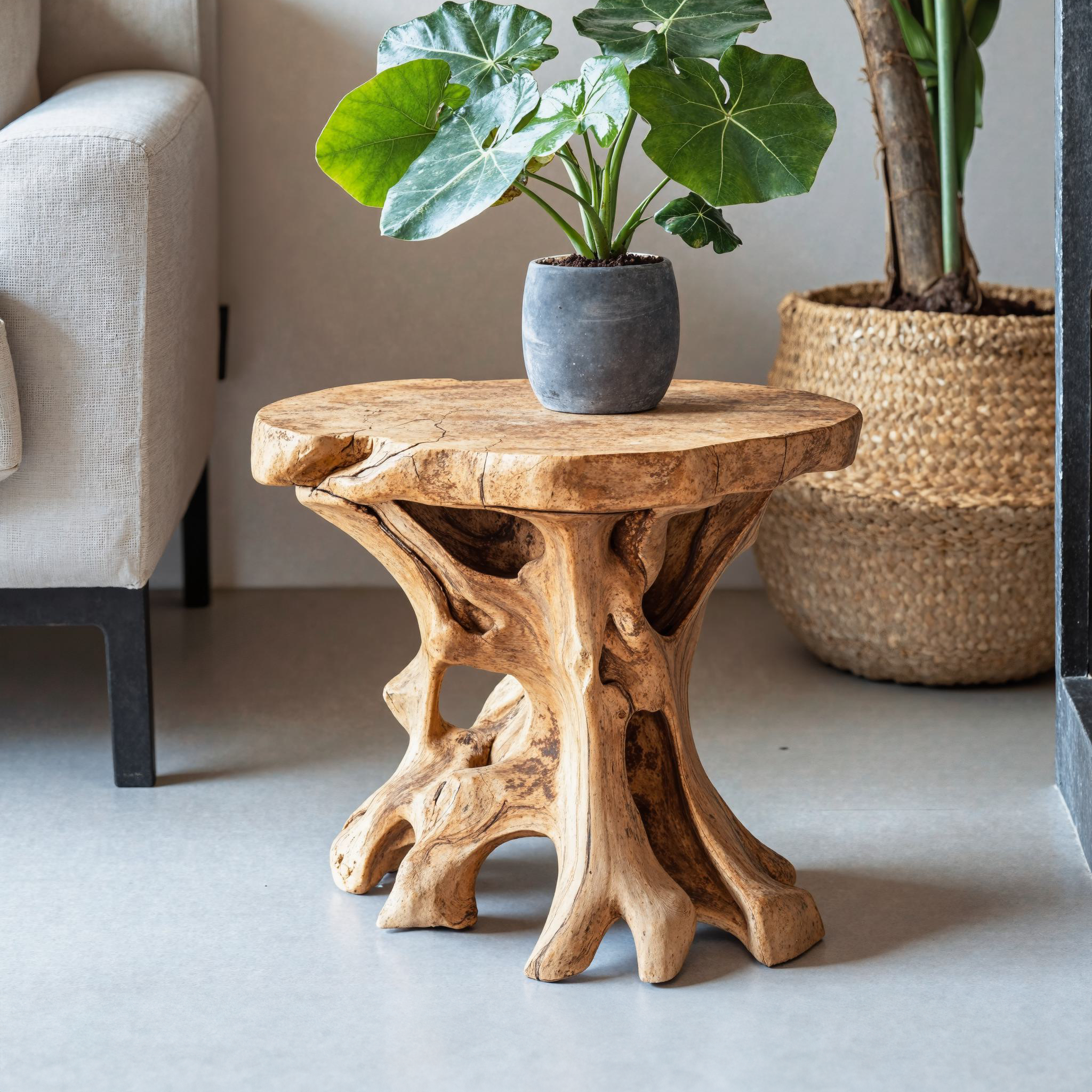 Living Edge End Table Reclaimed Wood Table SILDTEN020