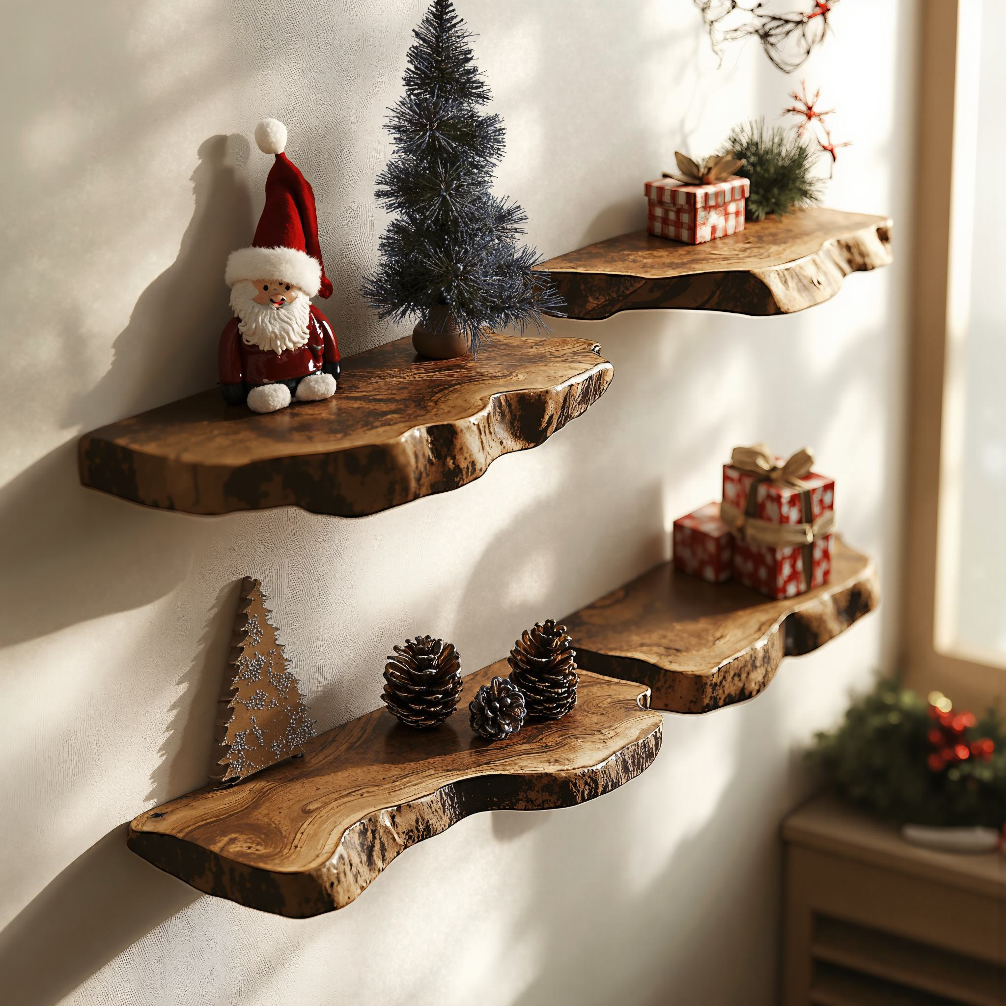 Handcrafted Xmas Wall Shelves Floating Shelves SILDTFL075