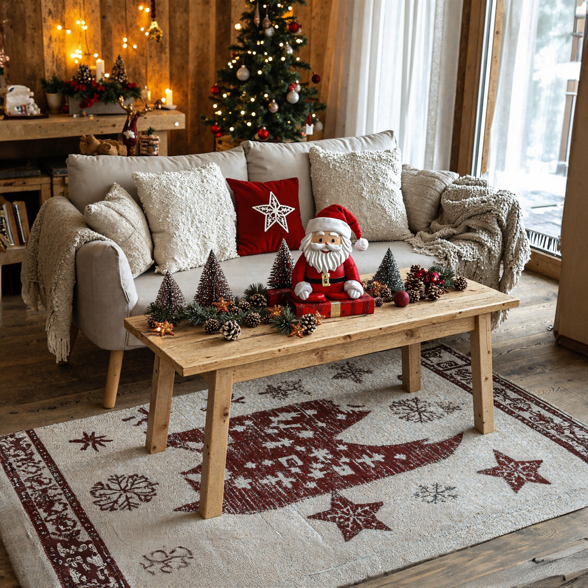 Living Edge Wood Coffee Table Xmas Decor SILDTCF018