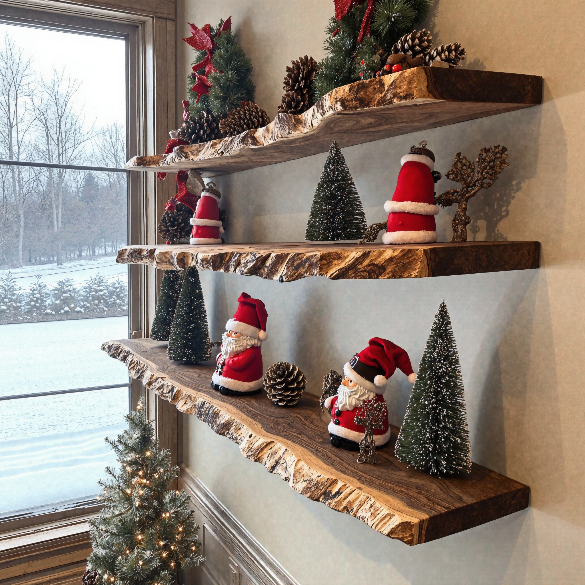 Floating Xmas Wall Shelves Wooden Shelves SILDTFL083