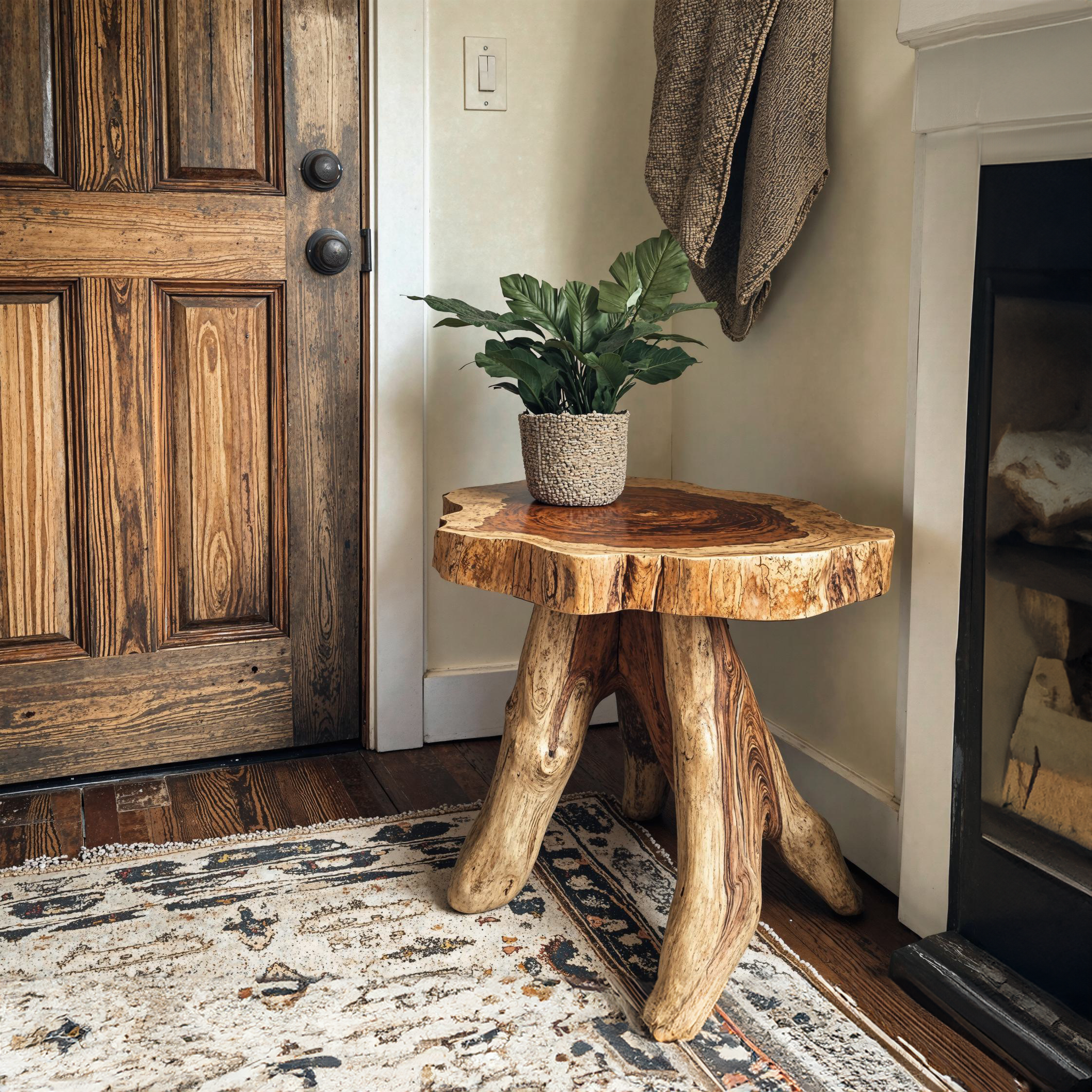 Handcrafted Rustic End Table Reclaimed Table SILDTEN017