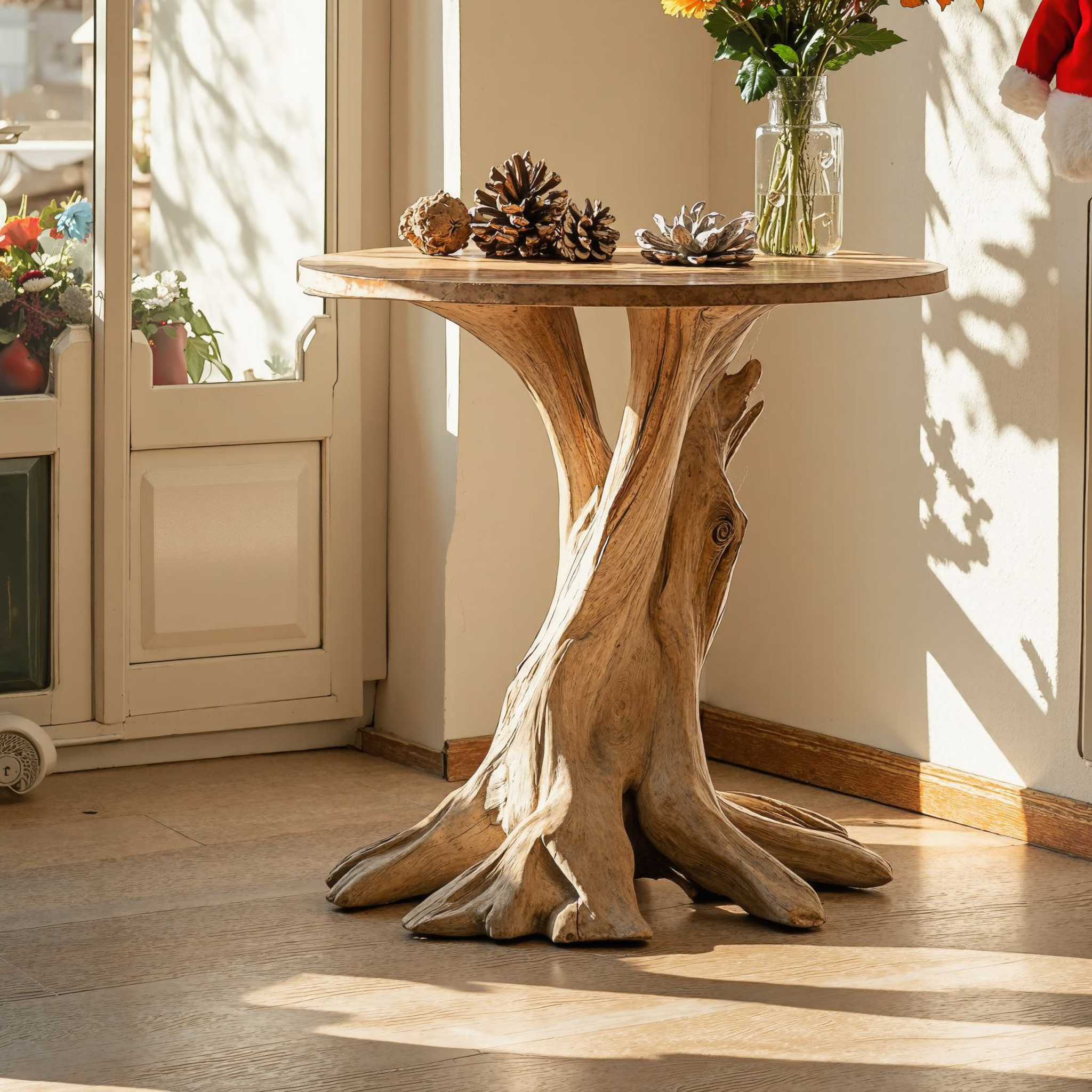 Handcrafted Wood Christmas End Table Farmhouse End Table SILDTENC040