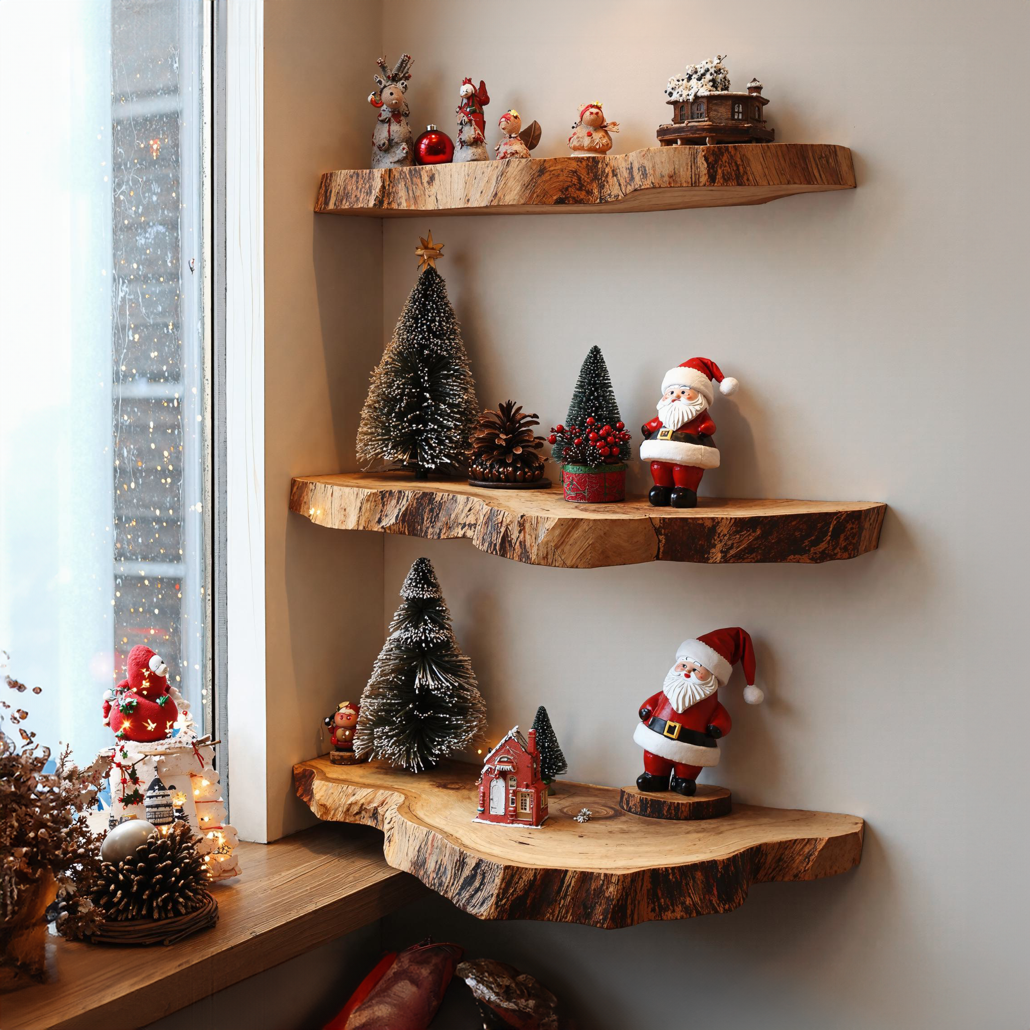 Handcrafted Floating Shelves Wall Shelves Xmas Decor SILDTFL063