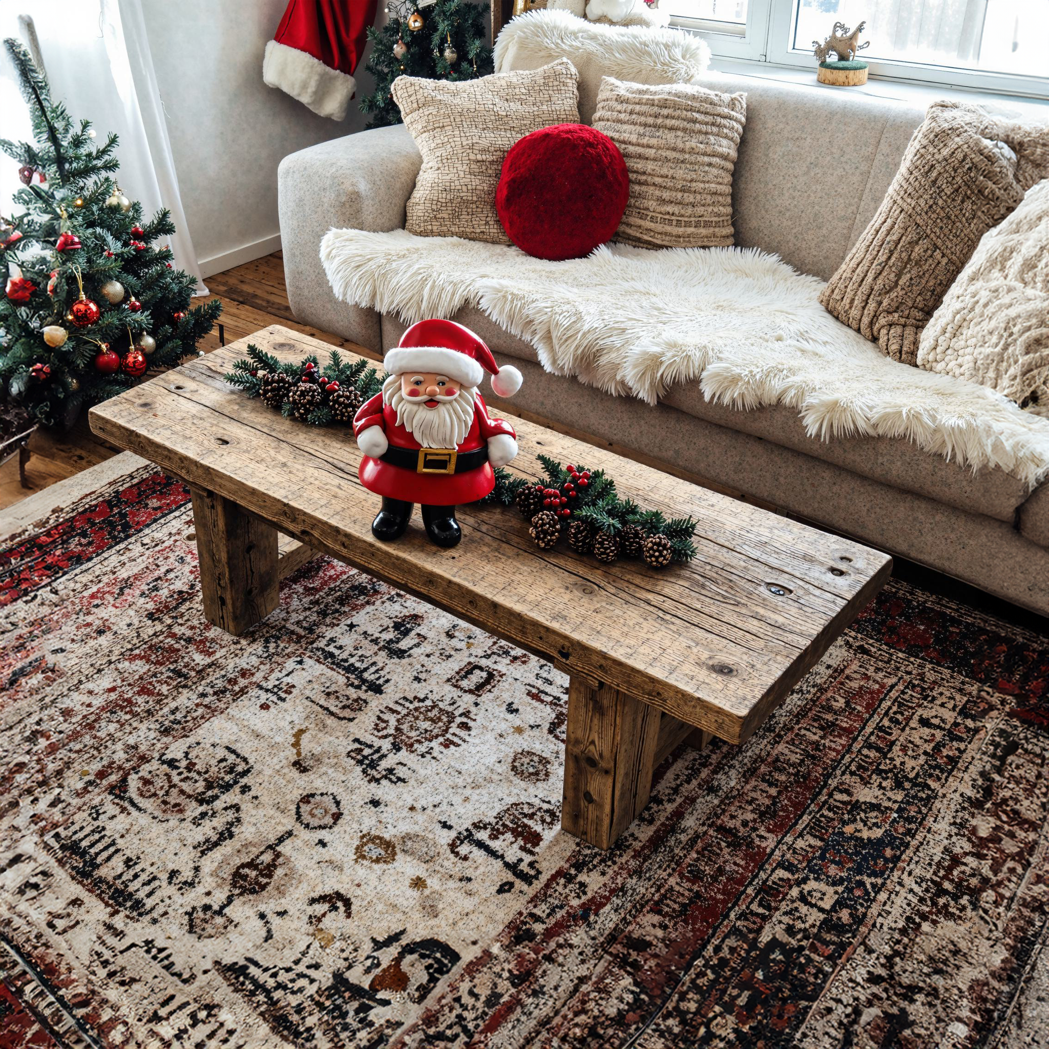 Handcrafted Wood Coffee Table Christmas SILDTCF017