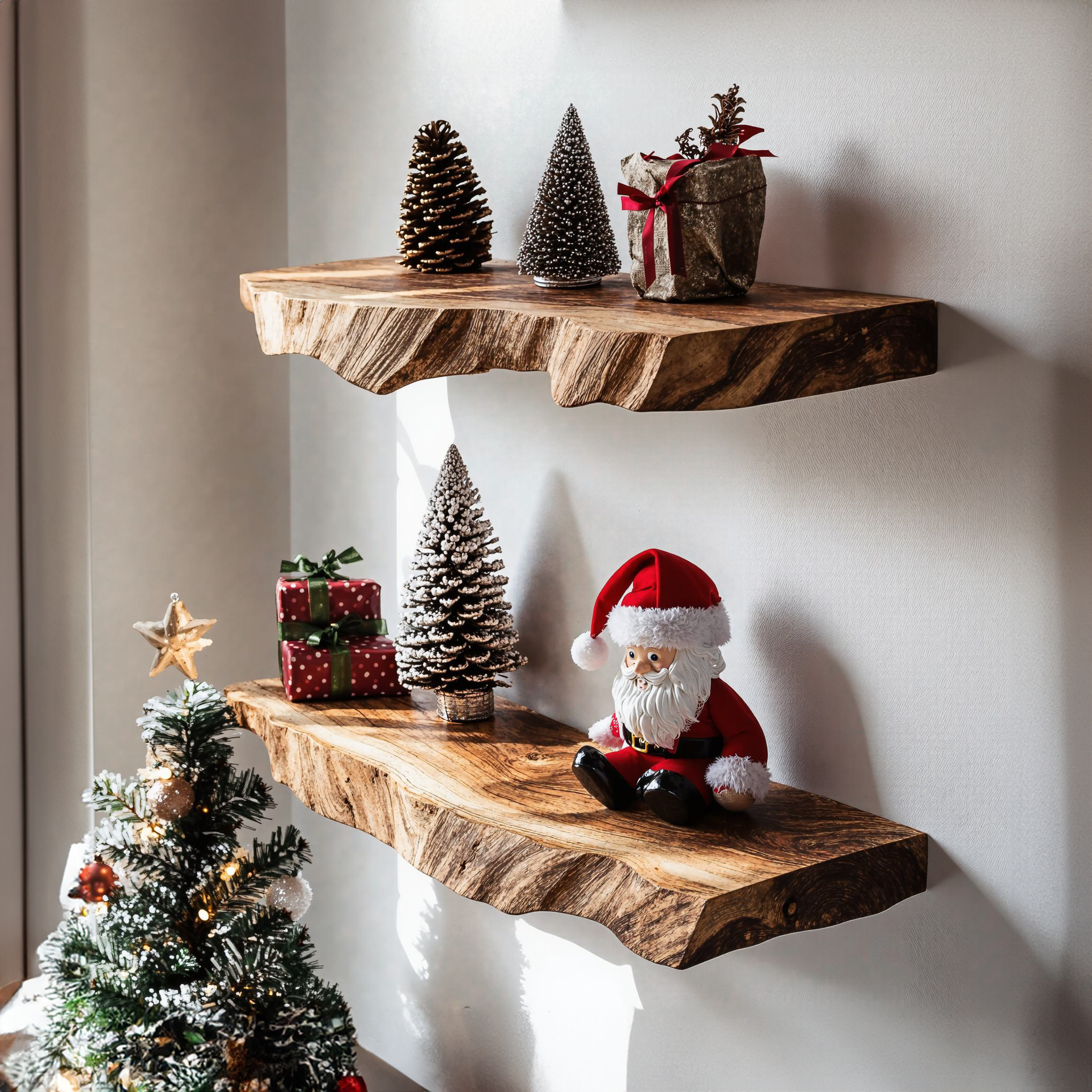 Live Edge Xmas Shelves Floating Shelves Decor SILDTFL076