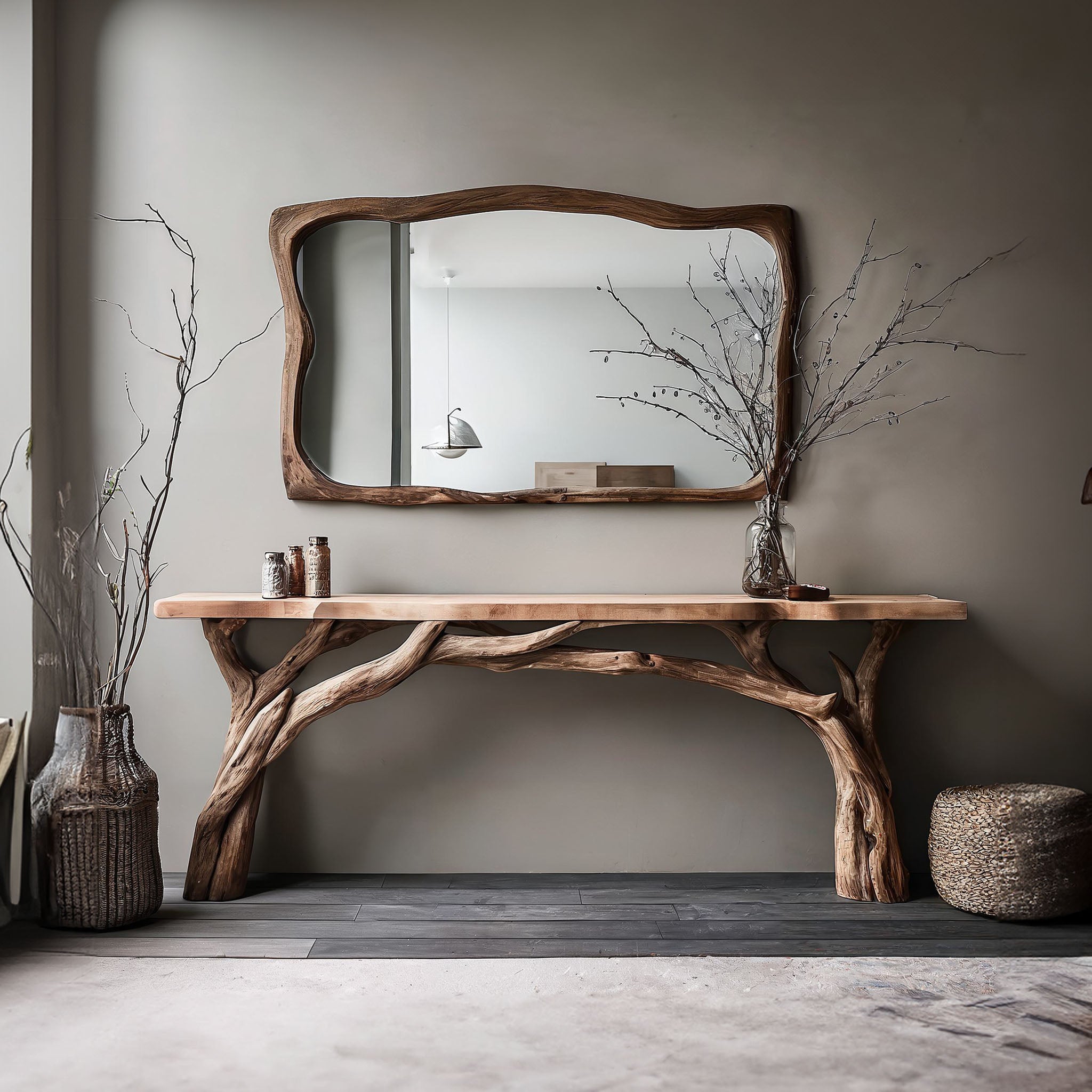 Decorative Wooden Floating Edge Console Table SILDTCS086