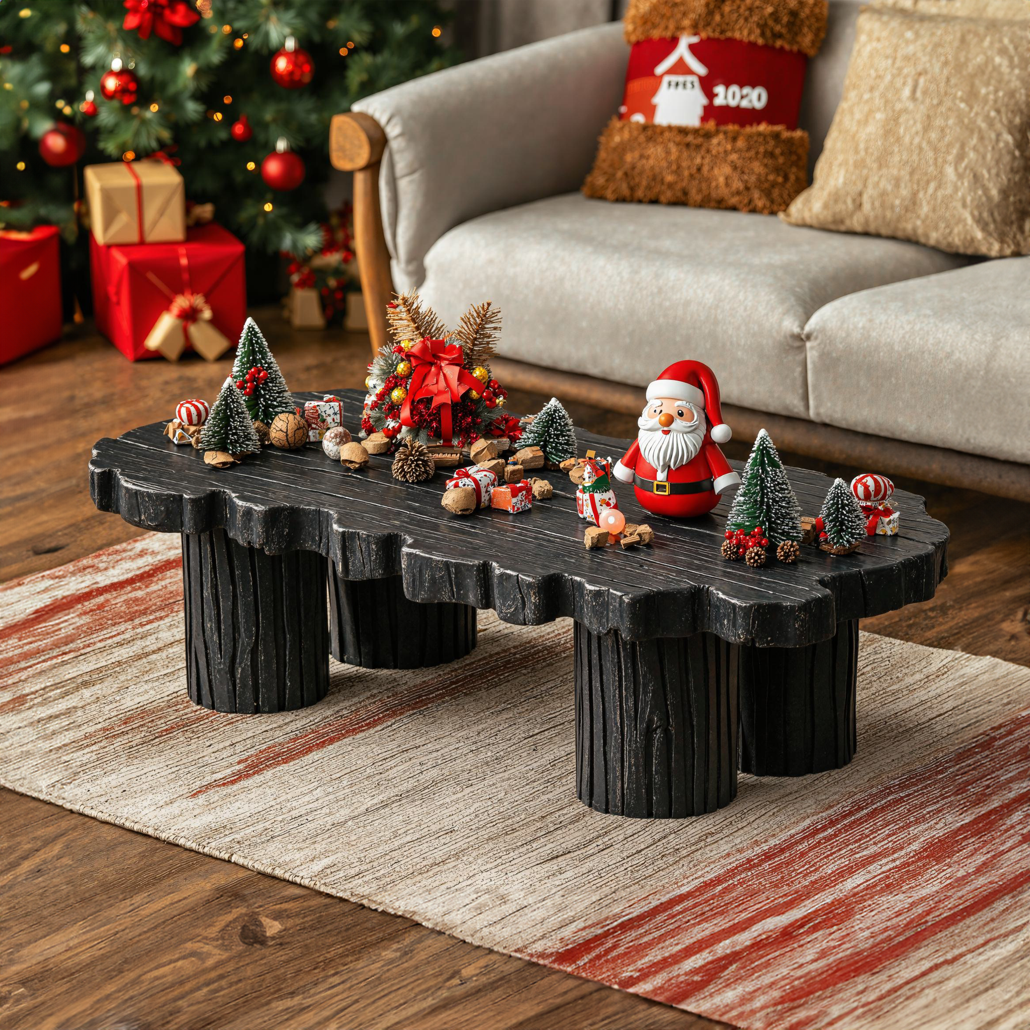 Modern Oak Coffee Table Xmas Decor SILDTCFC010