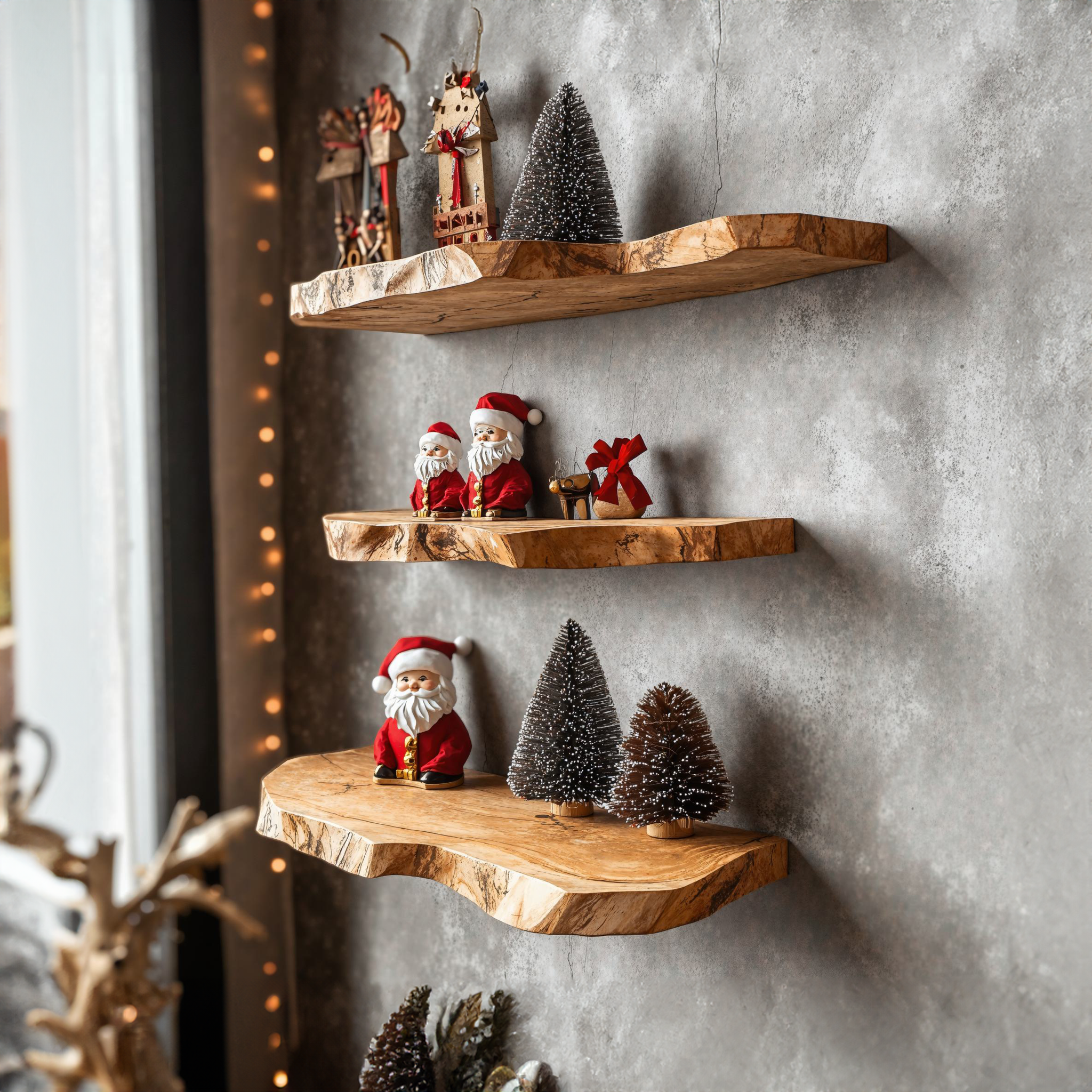 Floating Shelf Wooden Shelves Christmas Decor SILDTFL070