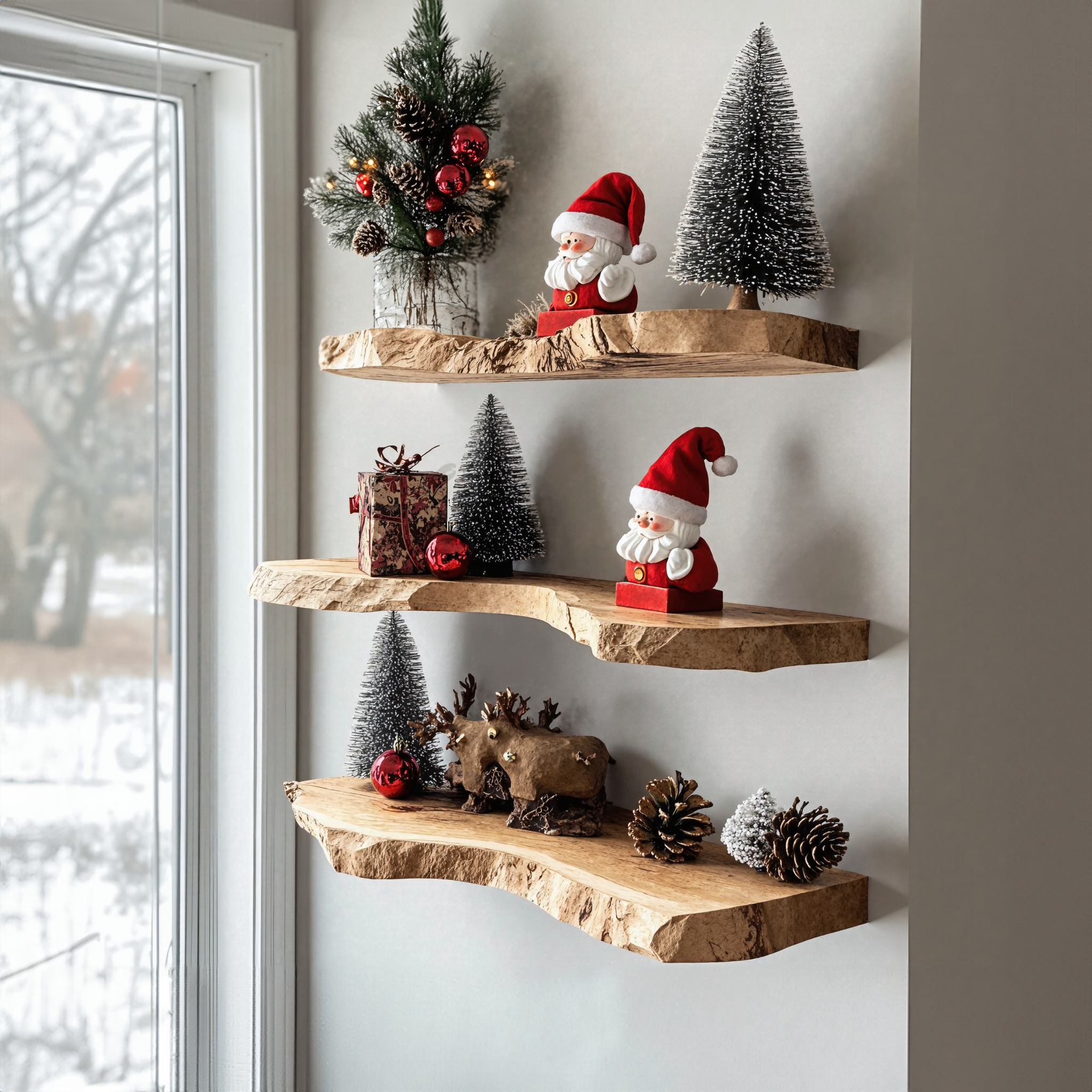 Live Edge Shelves Wall Shelves Christmas Decor SILDTFL065