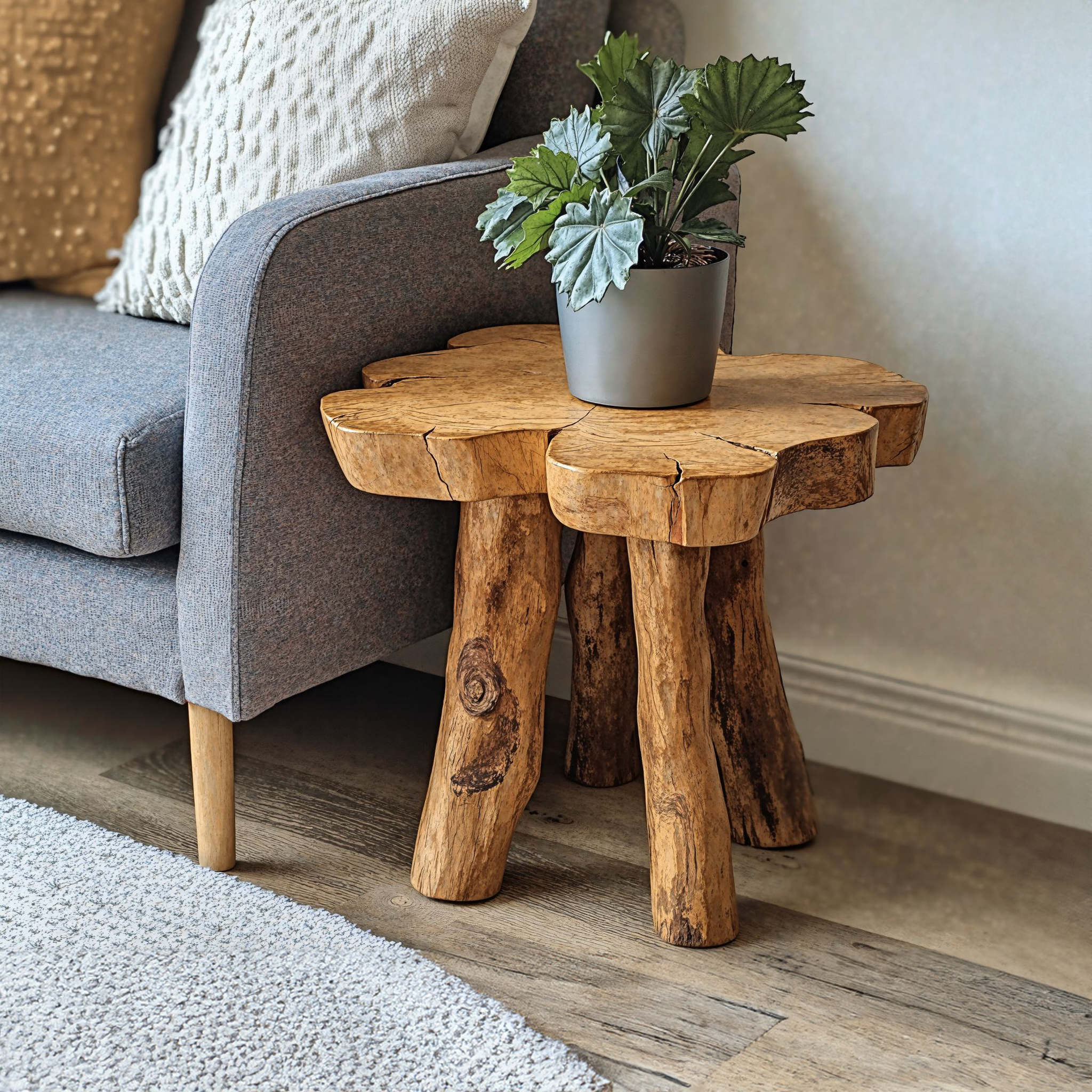 Living Edge End Table Handcrafted End Table SILDTEN019