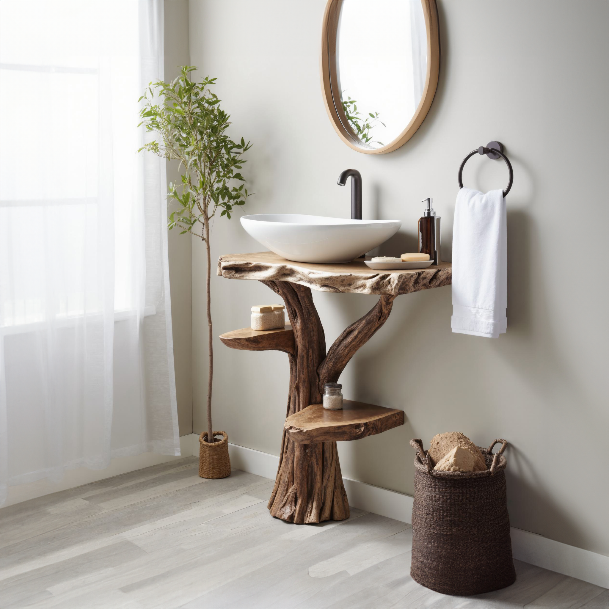 Rustic Floating Bathroom Vanity SILDTBRV006