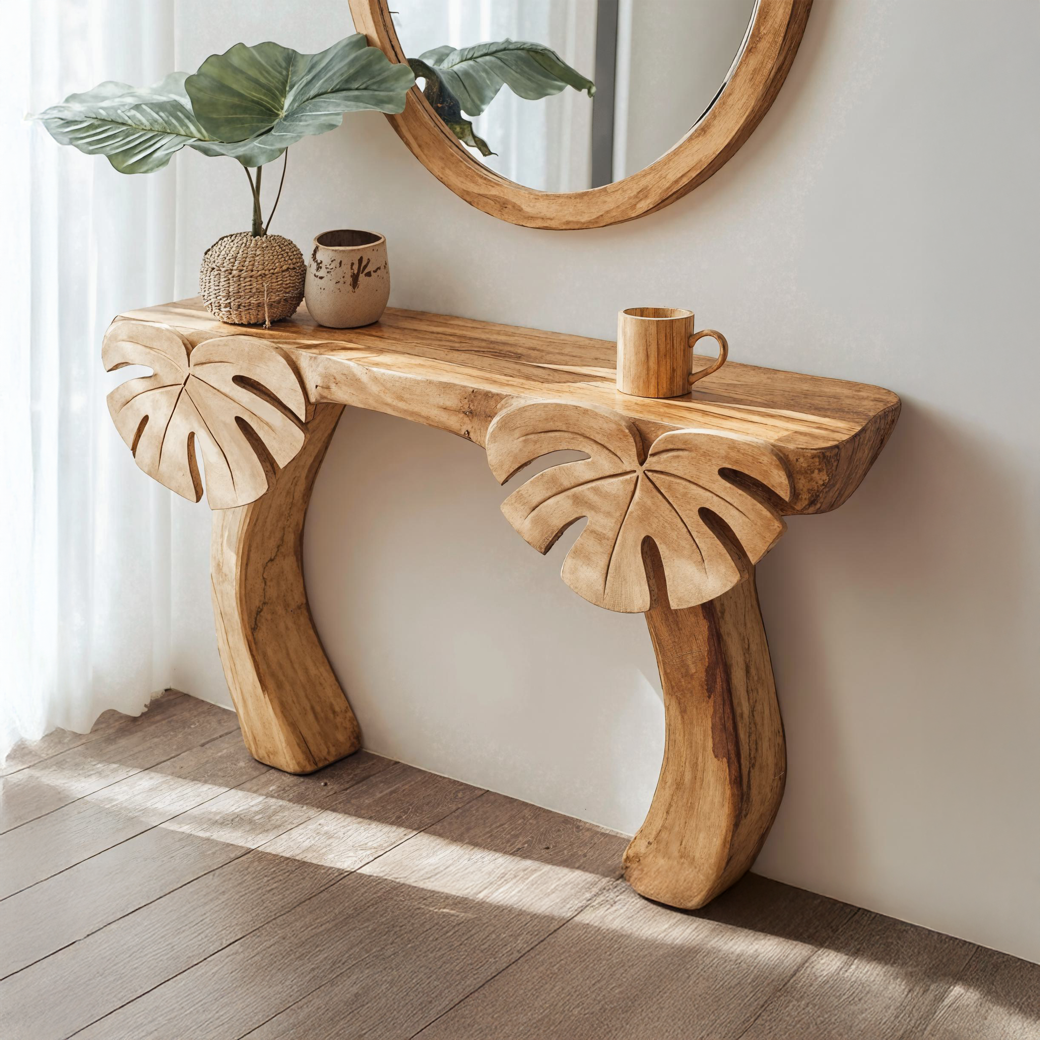 Narrow Console Table Live Edge Table Unique Design SILDTCS126