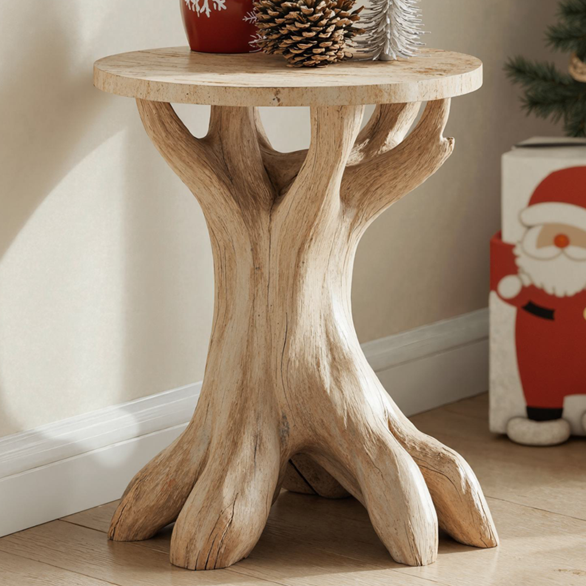 Farmhouse Live Edge End Table Christmas Decor SILDTENC028