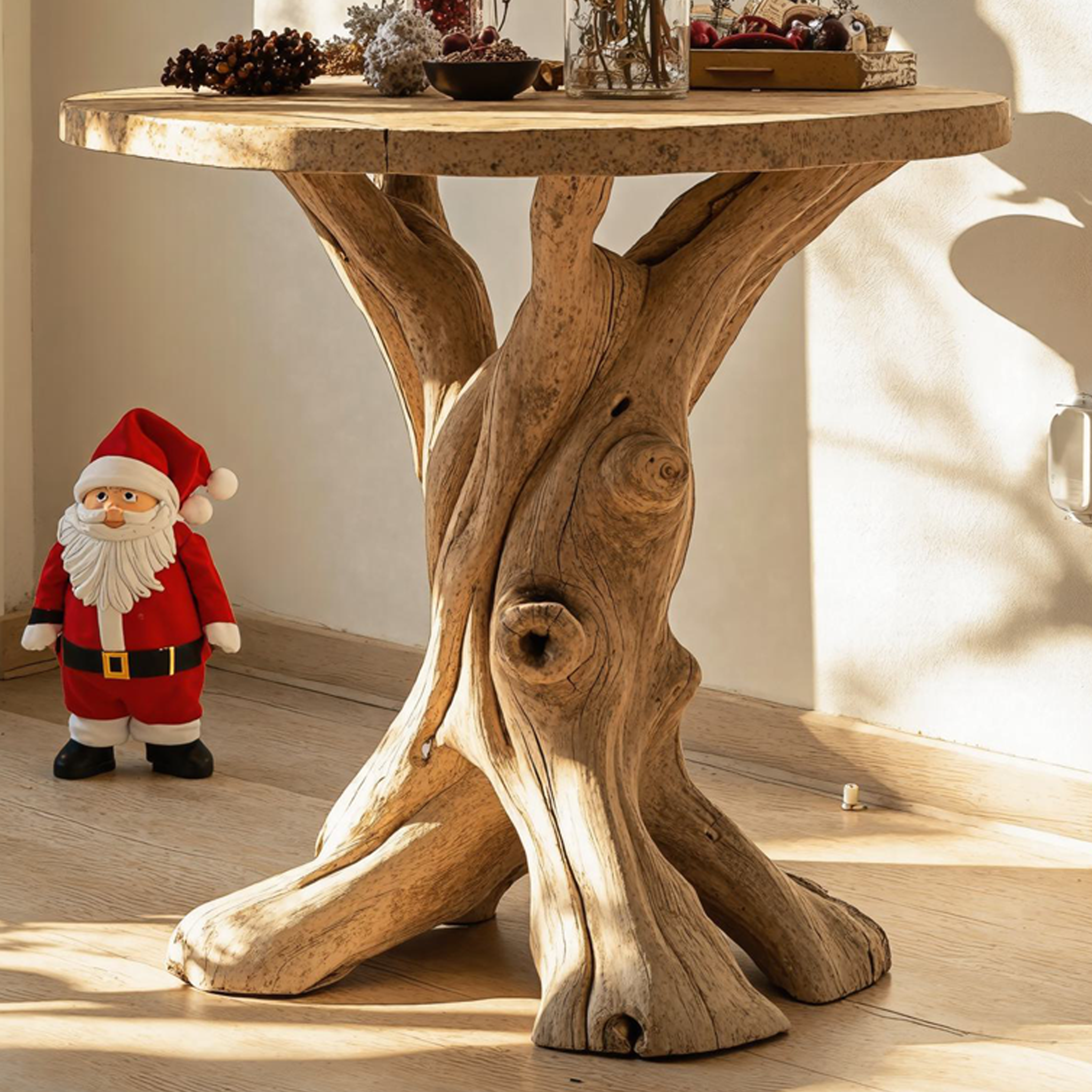 Rustic Wood Live Edge End Table Christmas Decor SILDTENC033