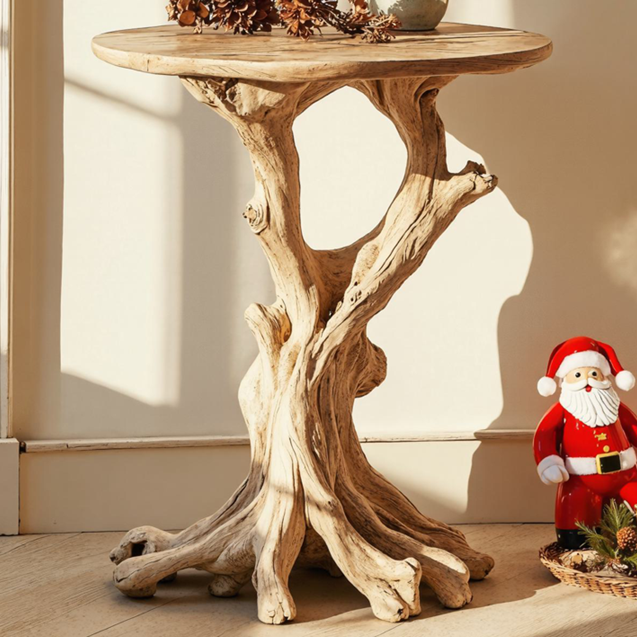 Handcrafted Wood End Table Christmas Decor SILDTENC039