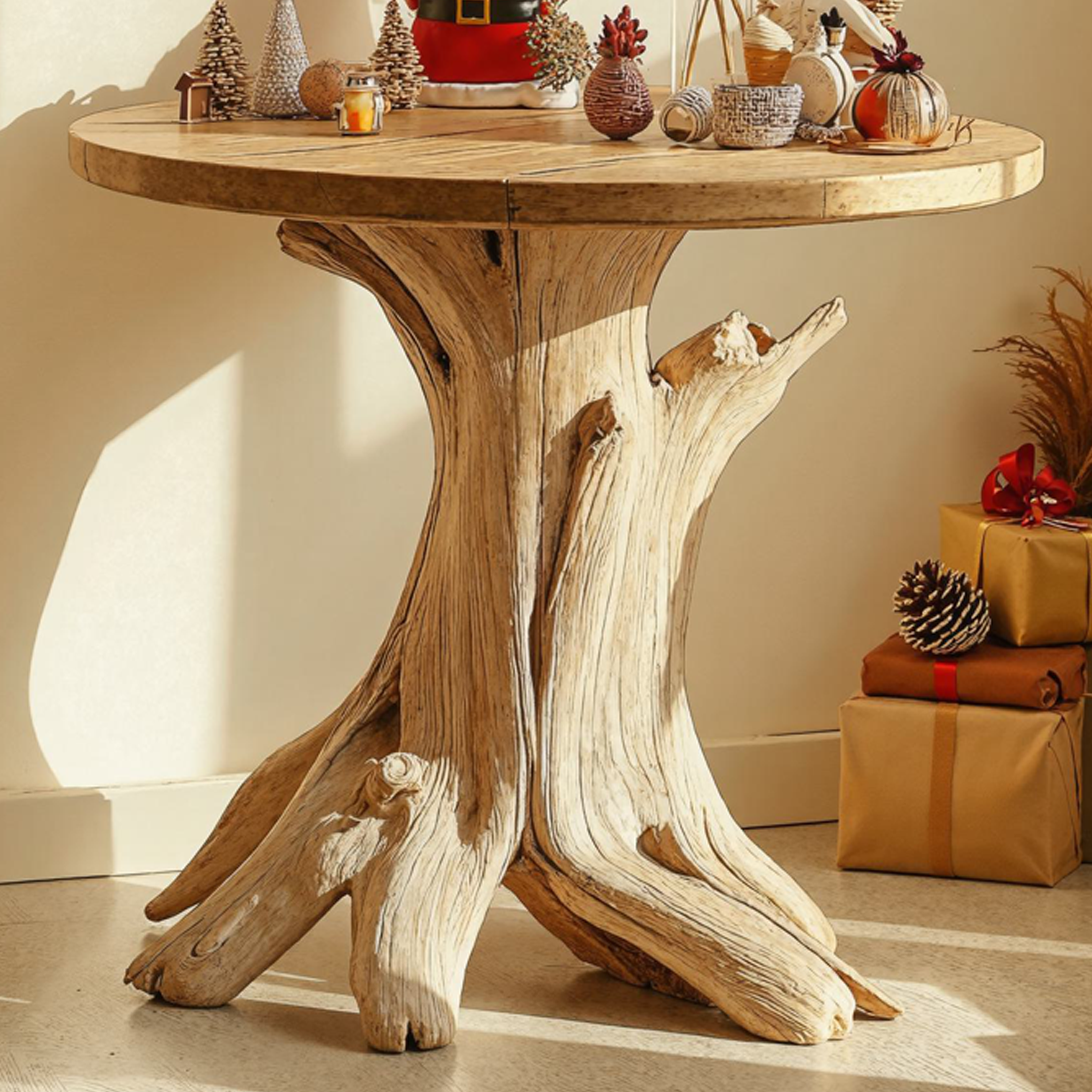 Living Edge End Table Farmhouse Christmas End Table  SILDTENC038