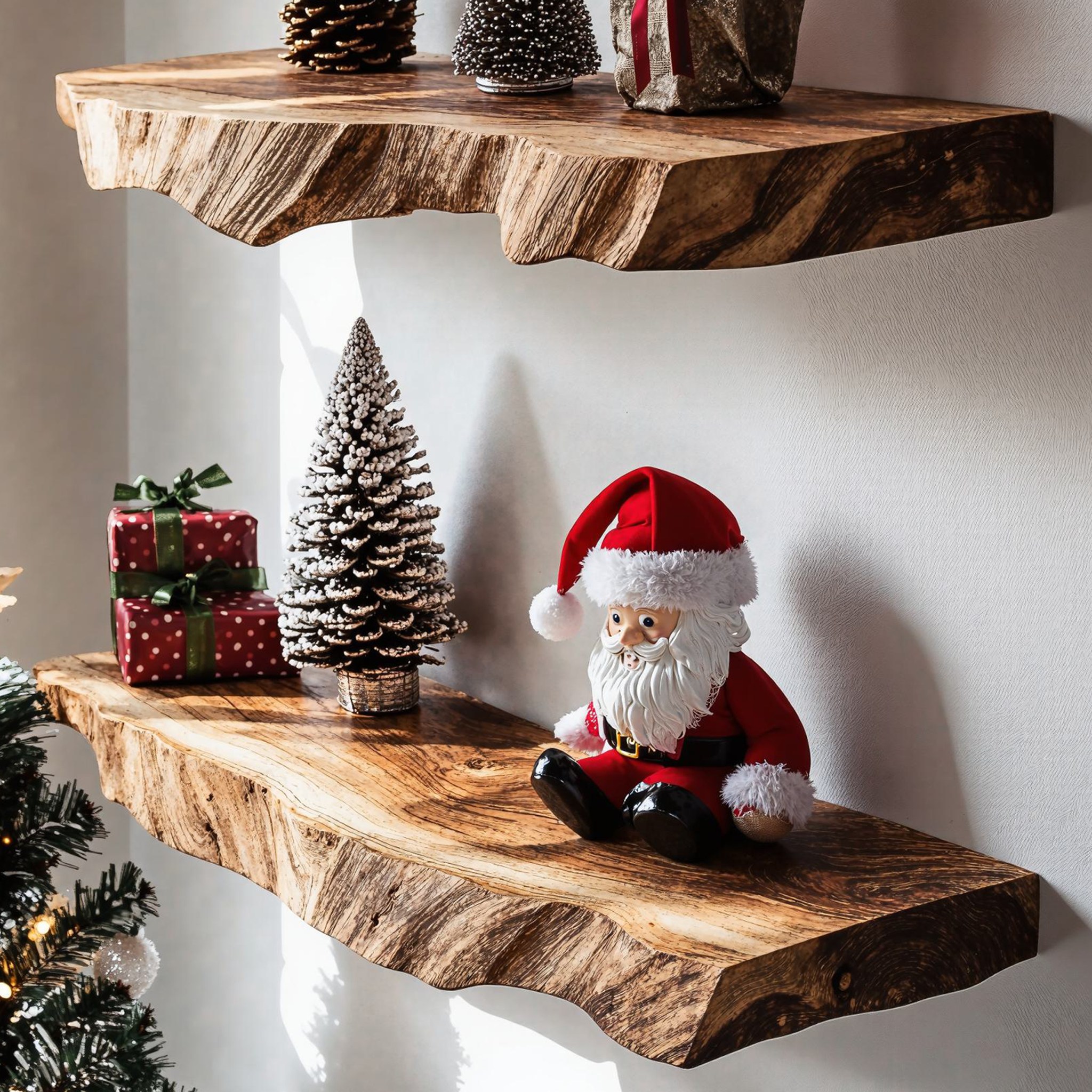 Live Edge Xmas Shelves Floating Shelves Decor SILDTFL076