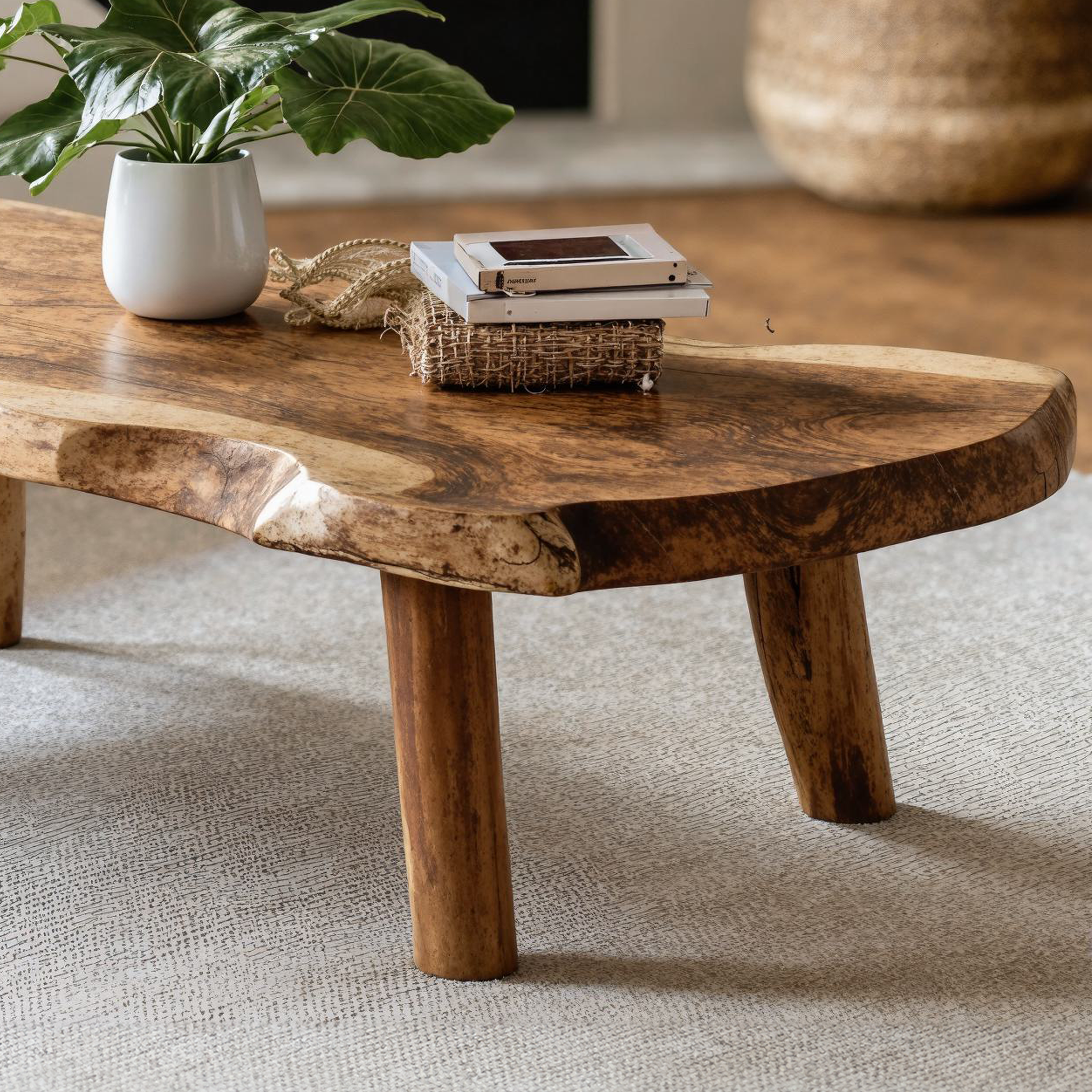 Rustic Wood Coffee Table SILDTCF036