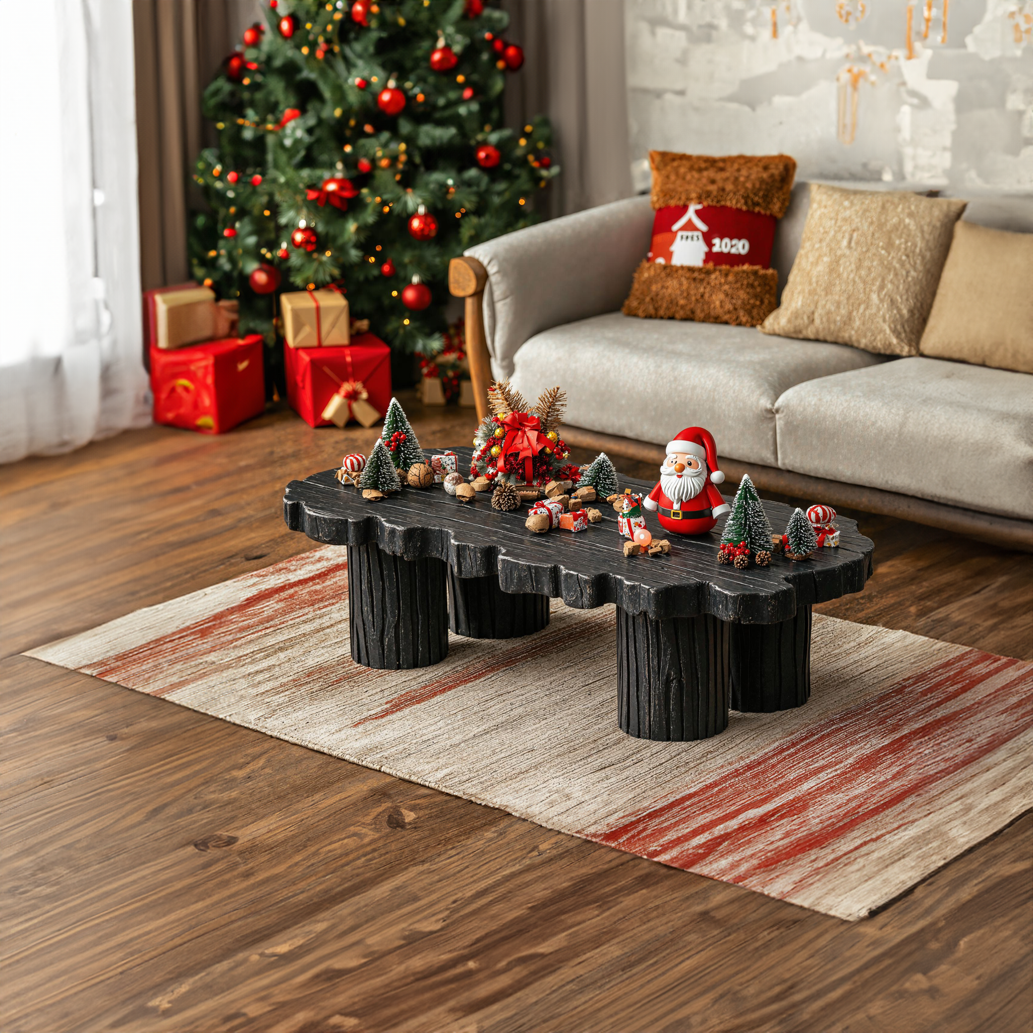 Modern Oak Coffee Table Xmas Decor SILDTCFC010