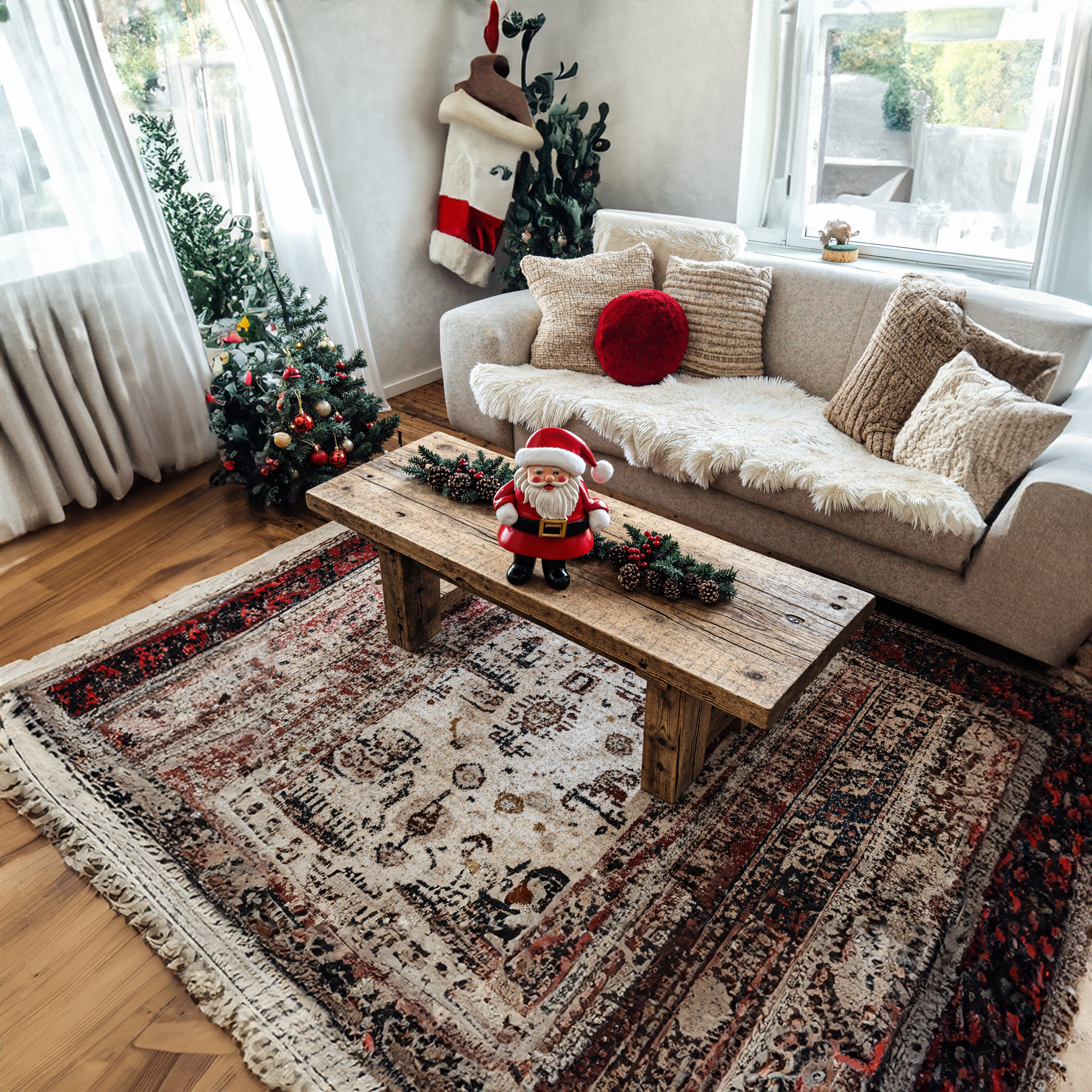 Handcrafted Wood Coffee Table Christmas SILDTCF017