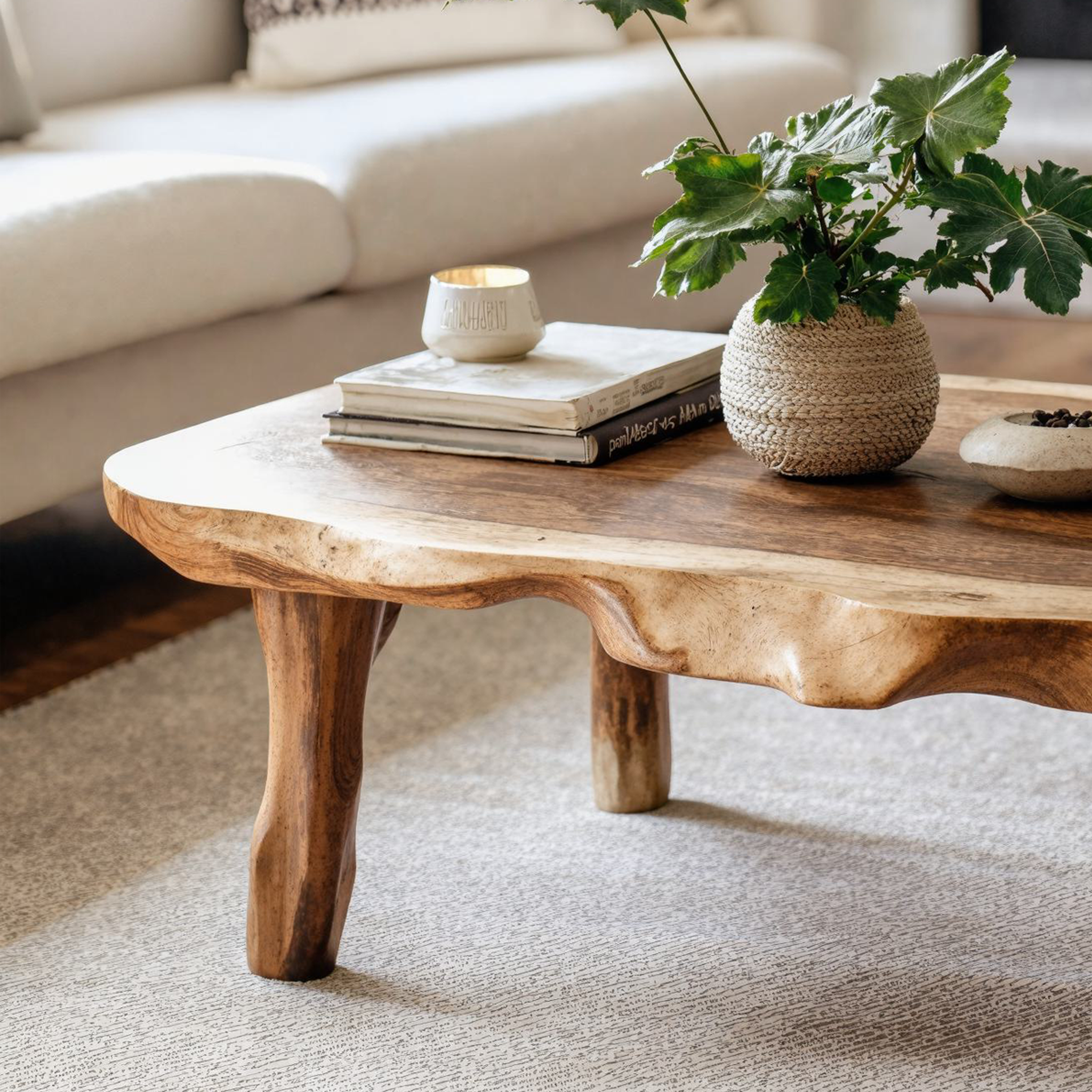 Live Edge Farmhouse Wood Coffee Table SILDTCF035