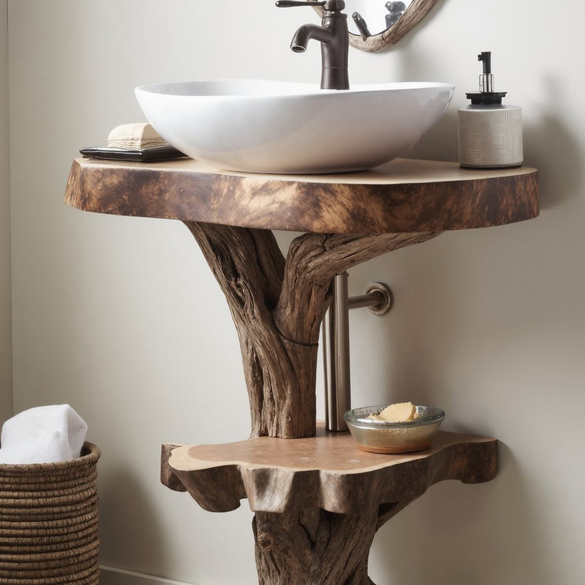 Solid Wood Bathroom Sink Vanity SILDTBRV020