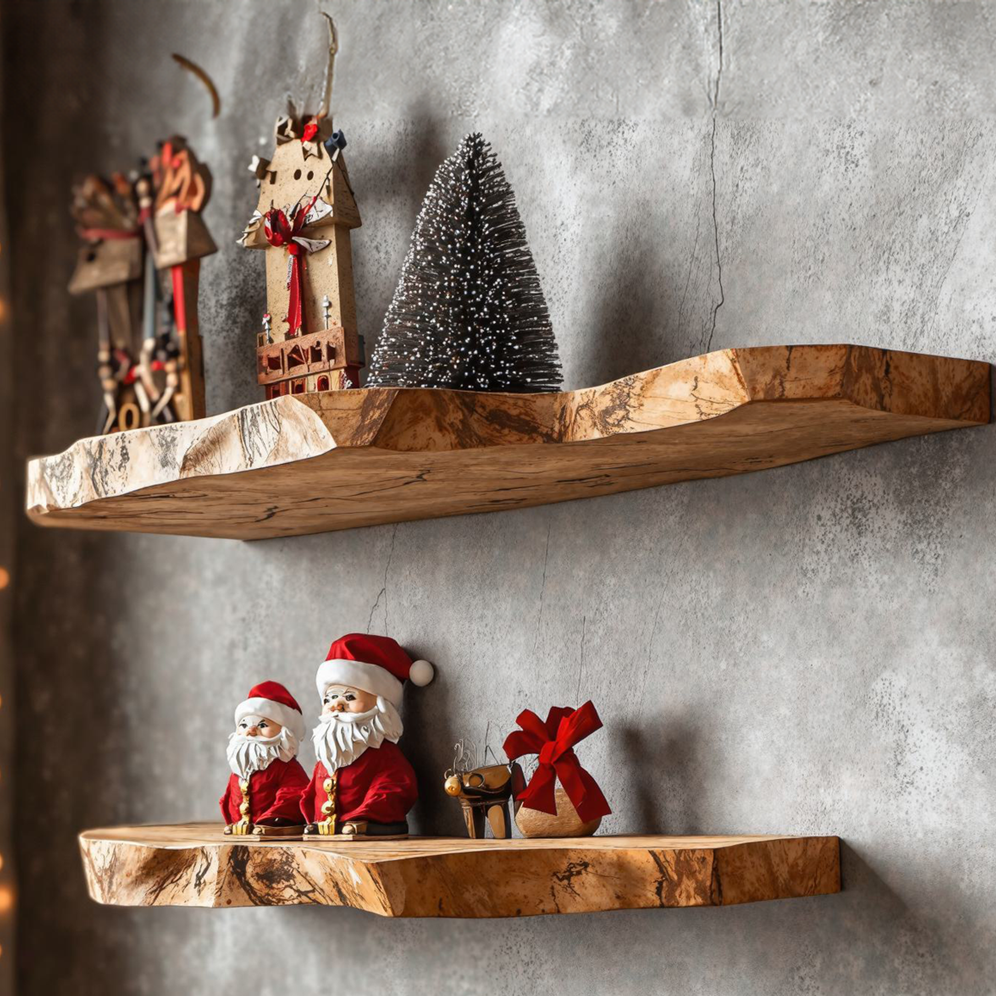 Floating Shelf Wooden Shelves Christmas Decor SILDTFL070