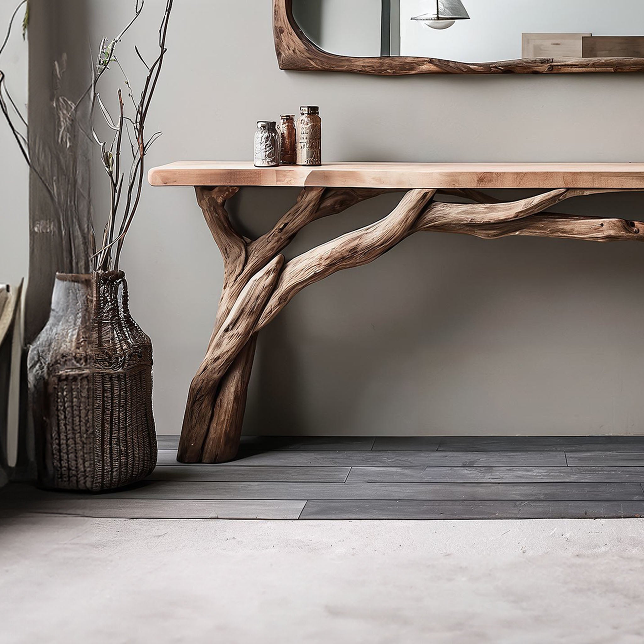 Decorative Wooden Floating Edge Console Table SILDTCS086