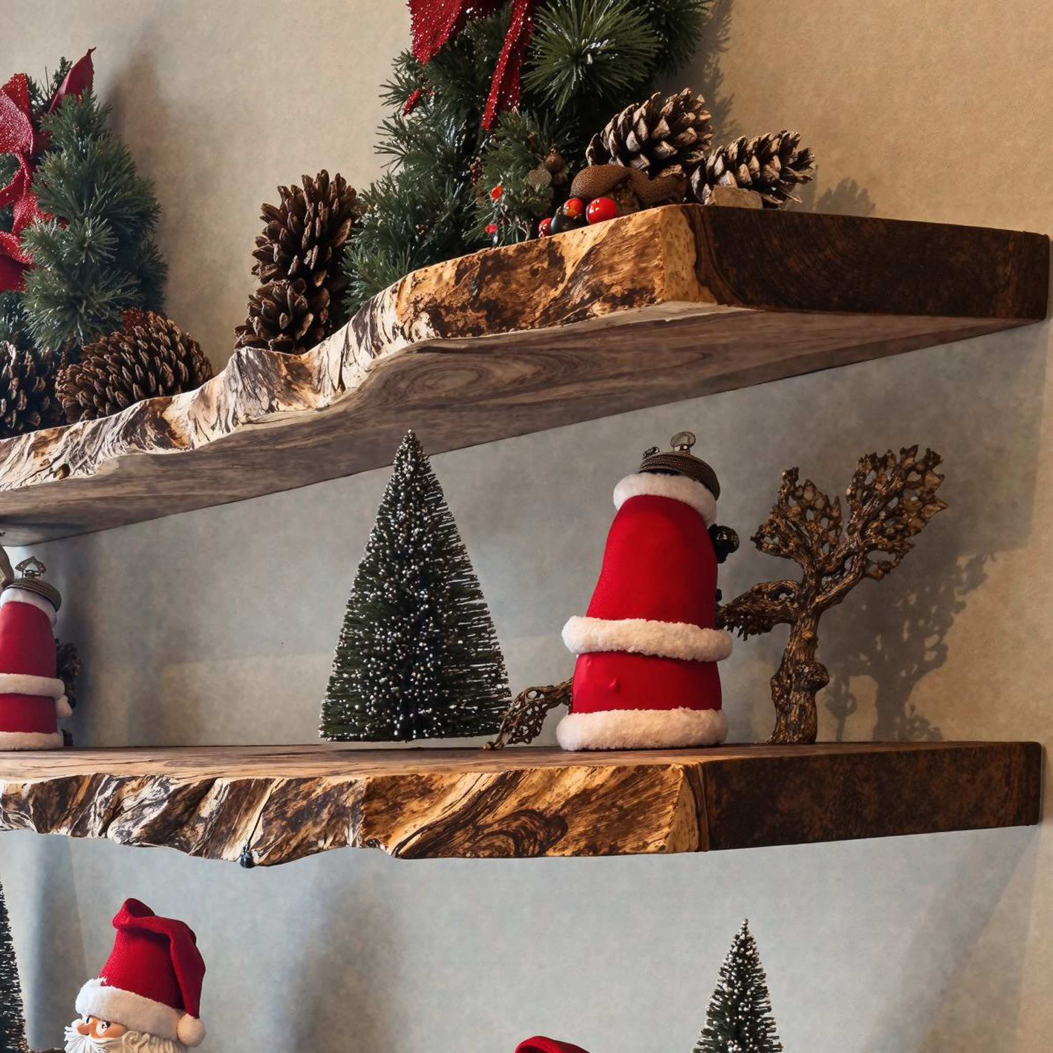 Floating Xmas Wall Shelves Wooden Shelves SILDTFL083