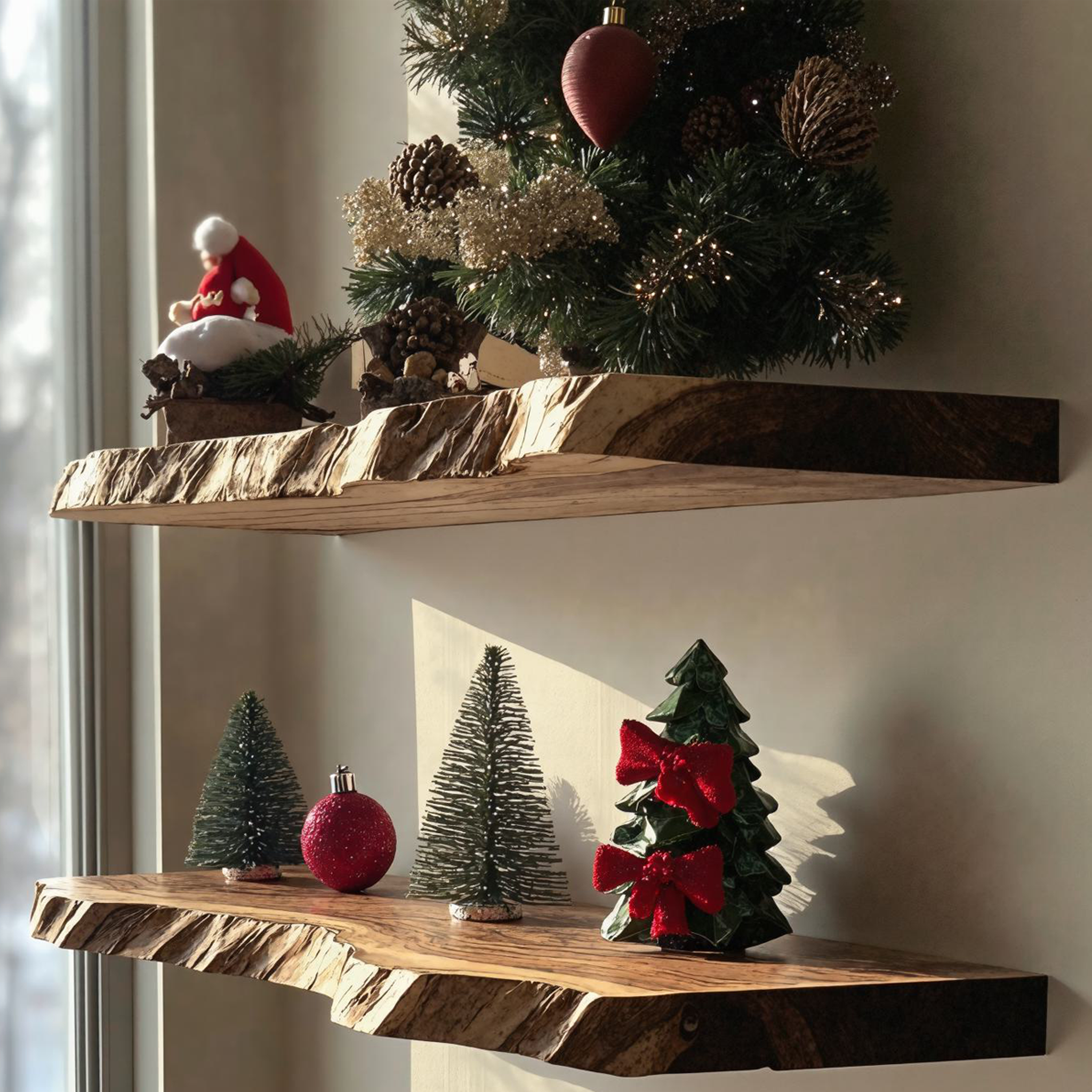 Floating Xmas Floating Shelves Wooden Shelf SILDTFL082